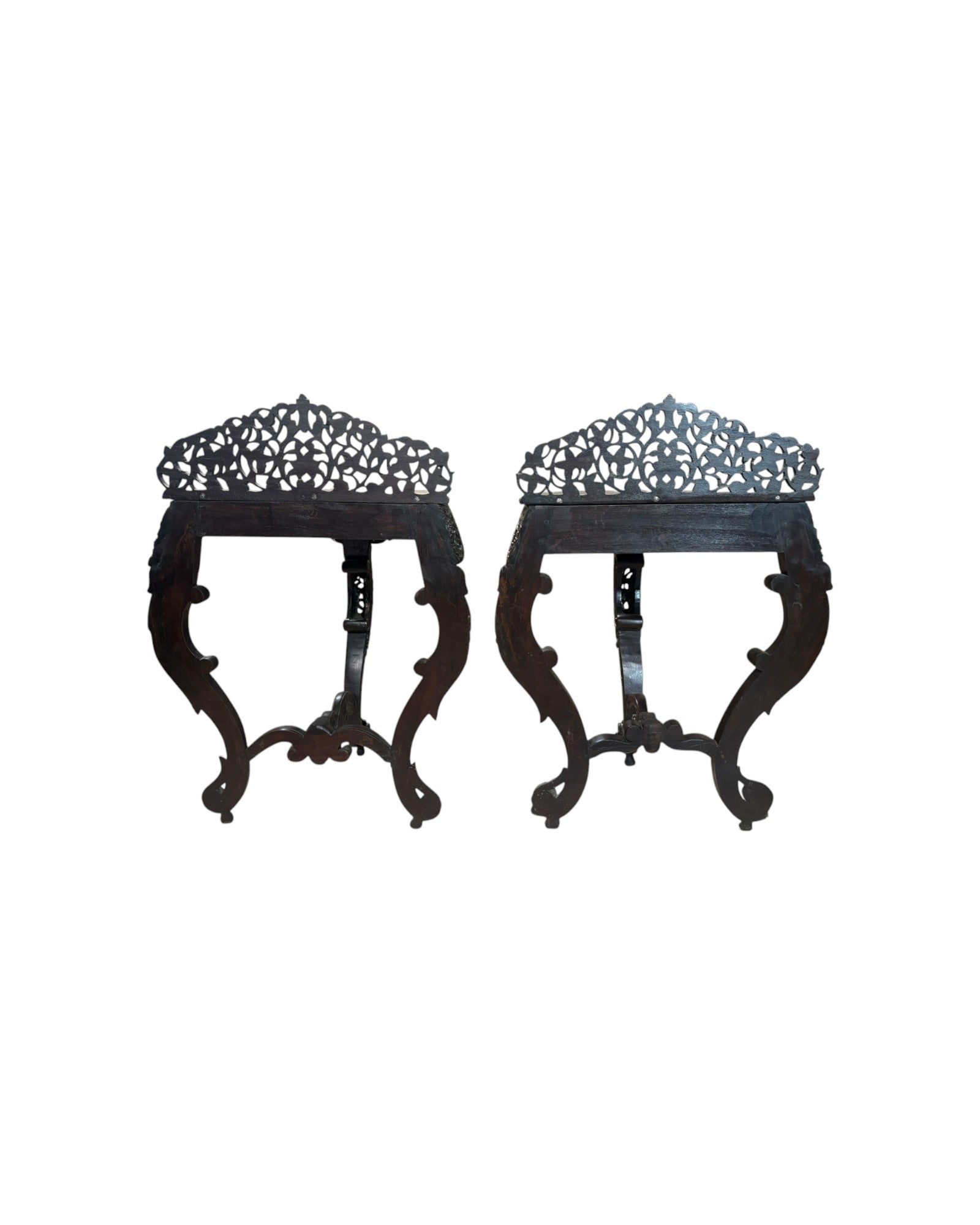 Royal Anglo-Indian Rosewood Carved Consoles - Set of 2