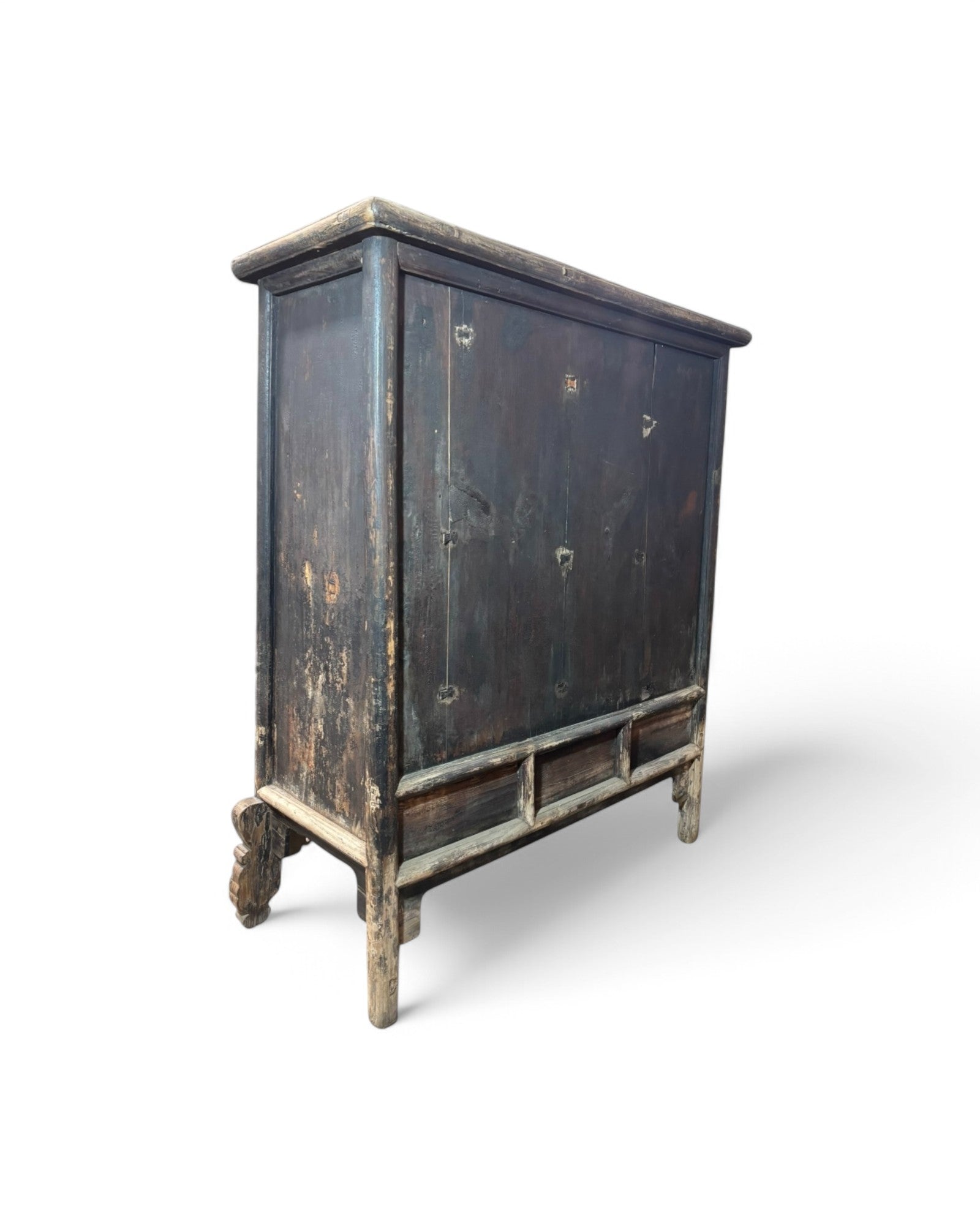 19th Century Antique Chinese Teak Folding Door Cabinet