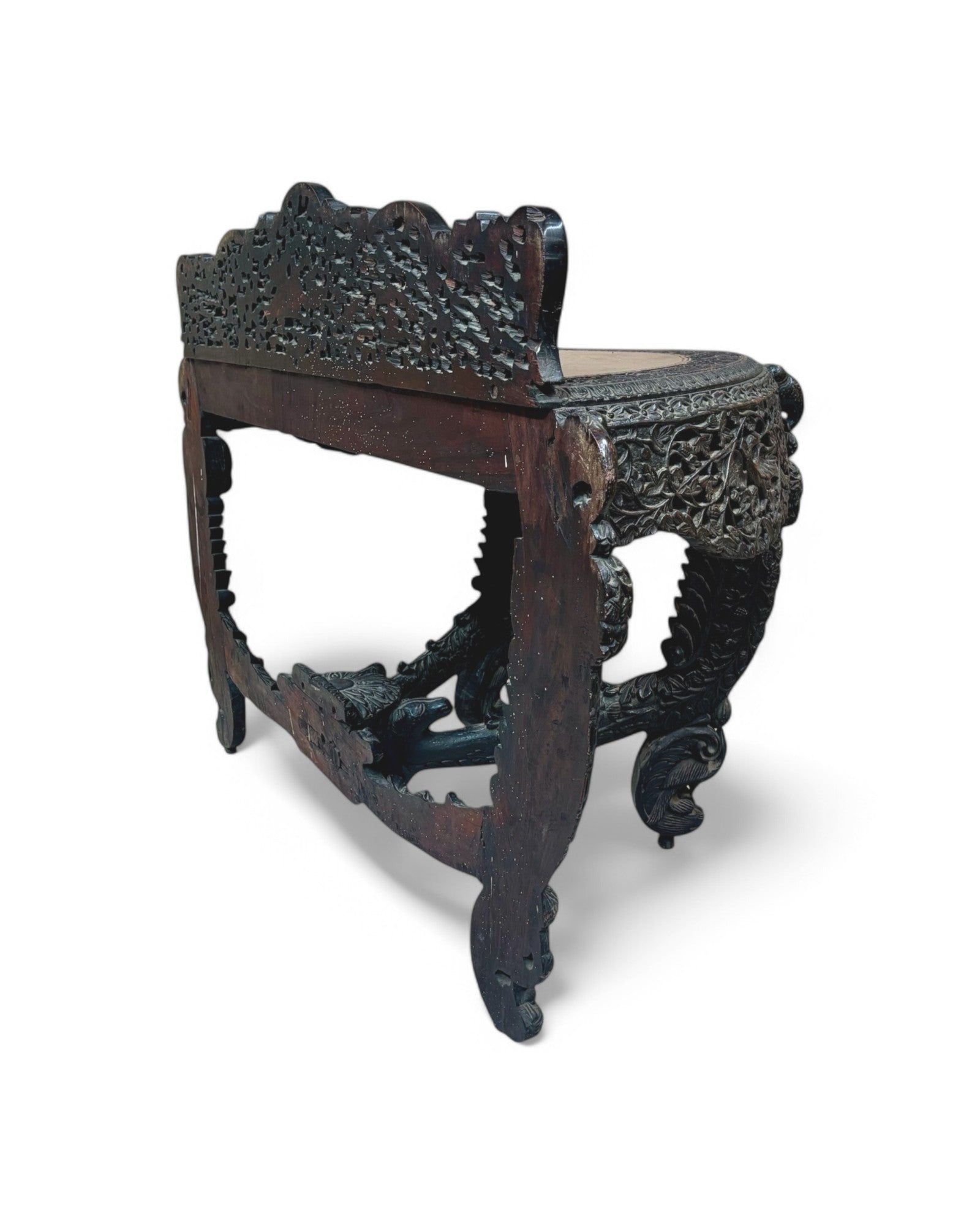 Anglo - Indian Carved Rosewood Console Table - Surround Living - 6