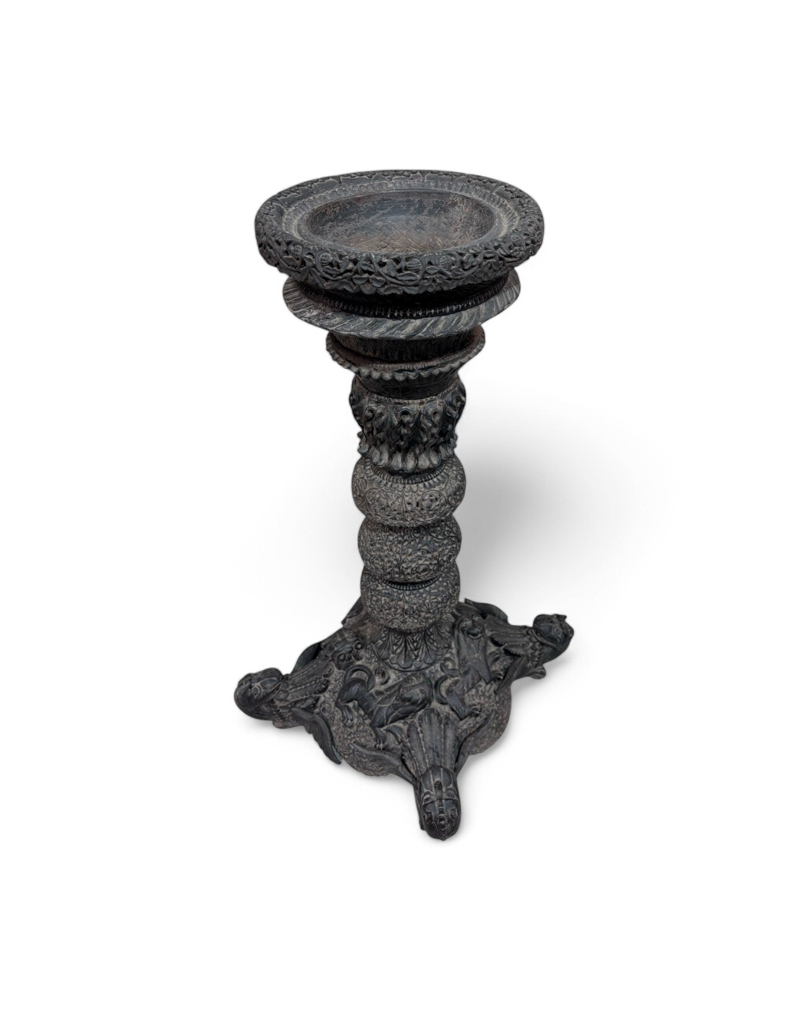 Anglo-Indian Craved Blackwood Planter Stand