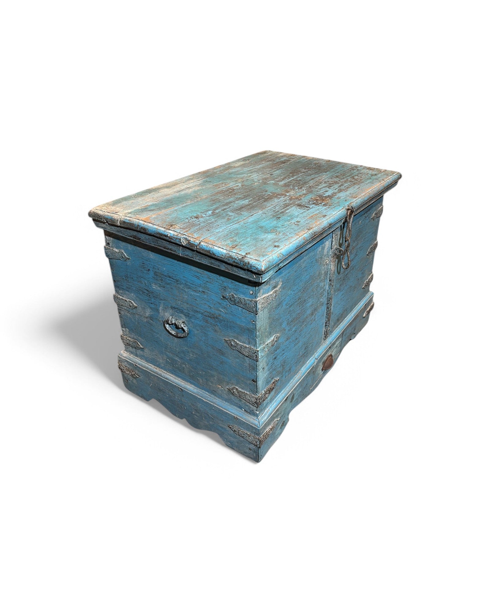 1940 Baby Blue Wooden Goa Storage Chest
