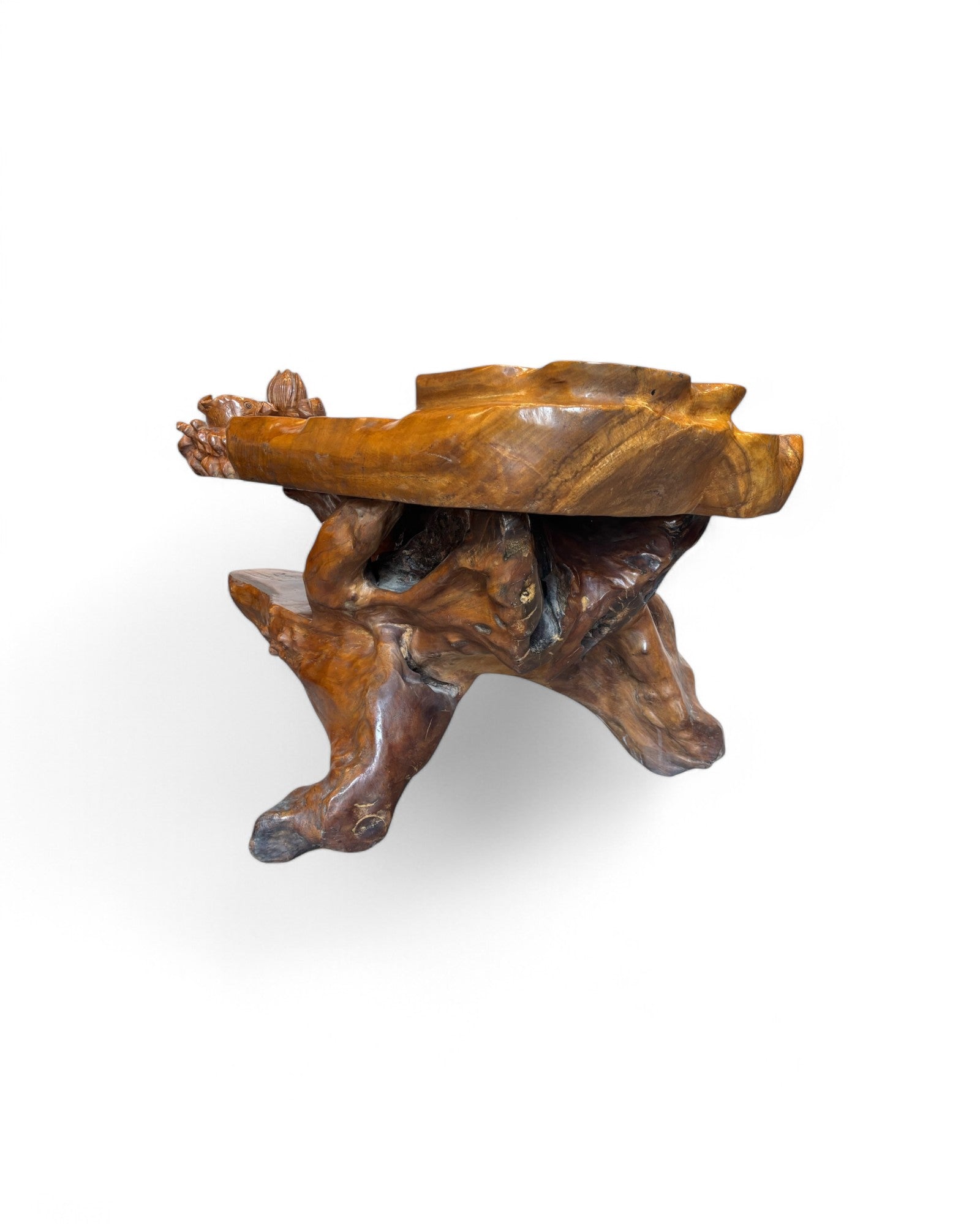 Lotus & Koy Carved Zhang Tea Table Station - Surround Living - 4
