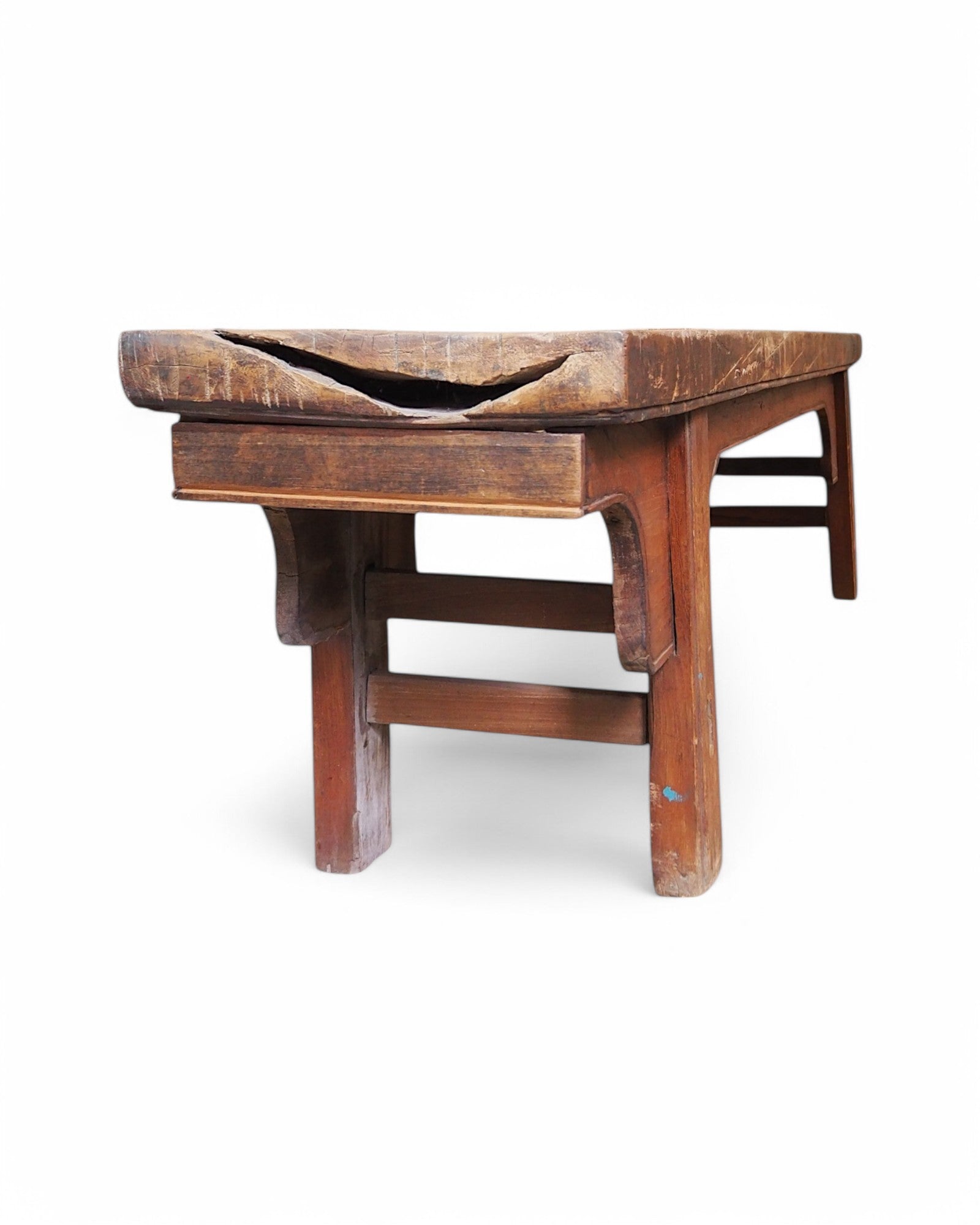 Qing Antique ChunDeng Elm Wood Long Bench