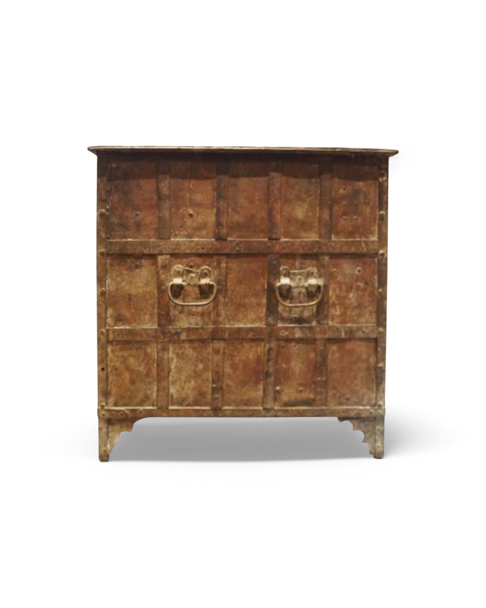 Gujarat Iron Plated Pitara Storage Chest 1980s