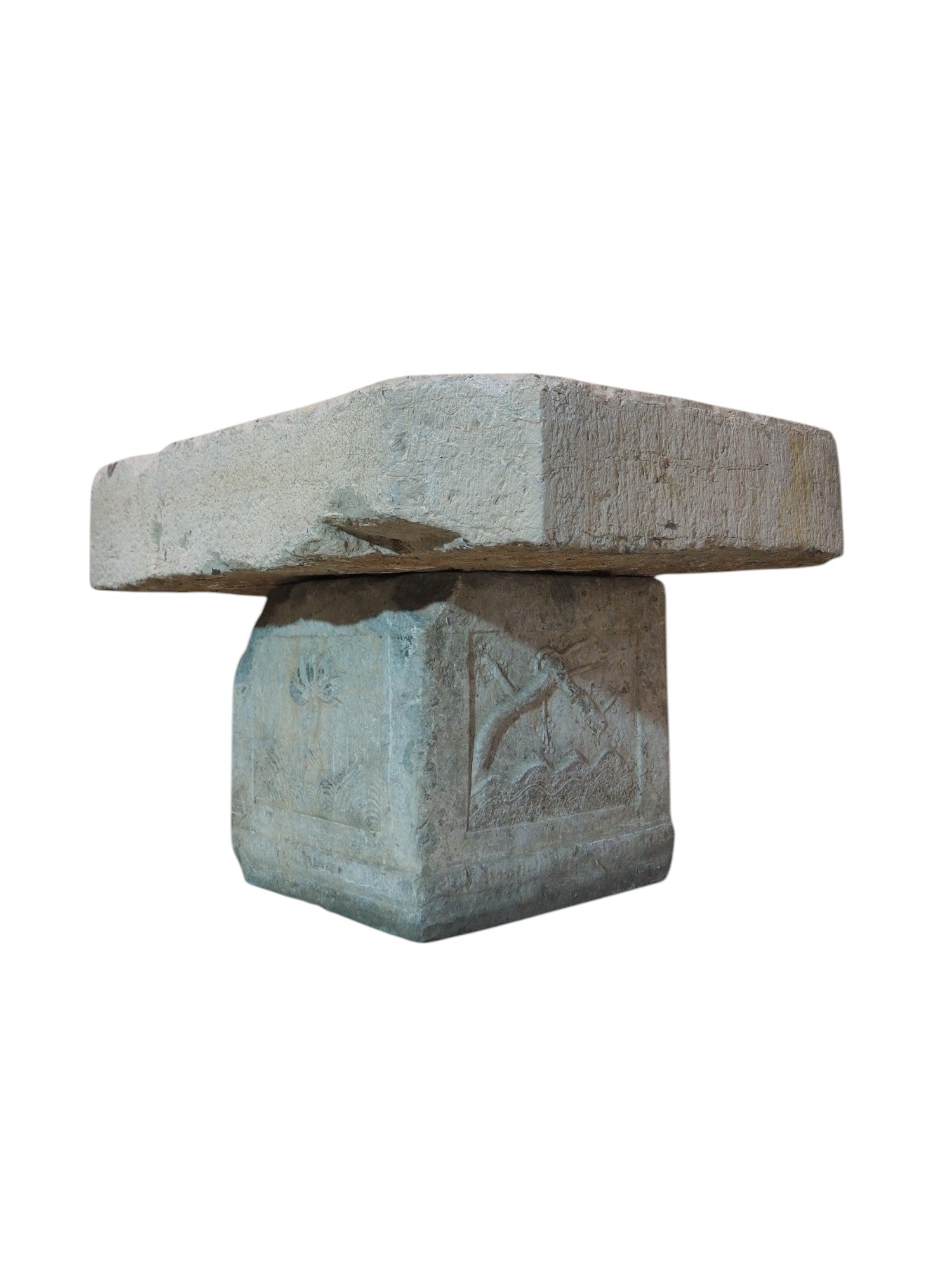 1750s Limestone Rectangular Shanxi Brutalist Cube Table