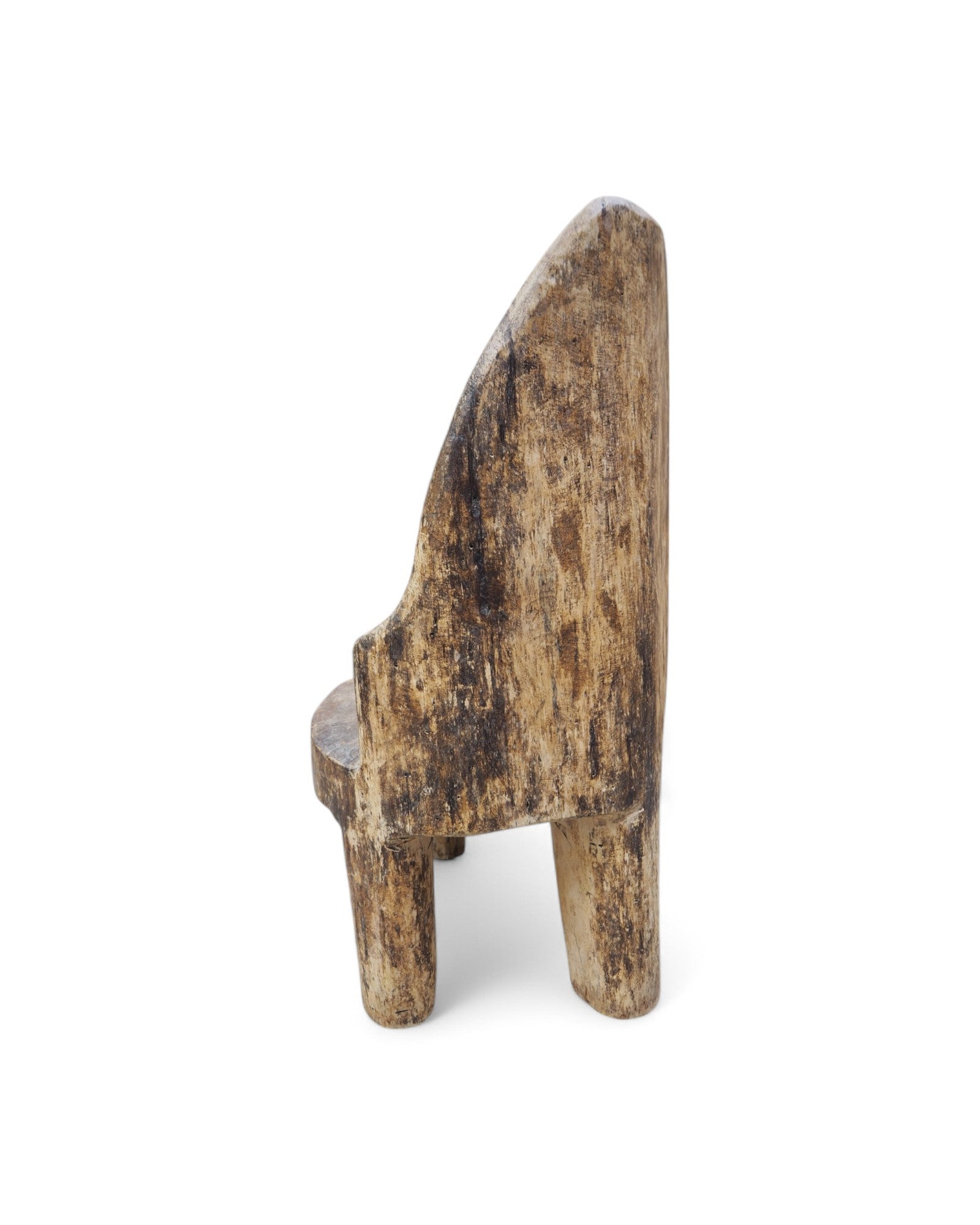 1900s Tribal Hand Carved Low Ornate Chair