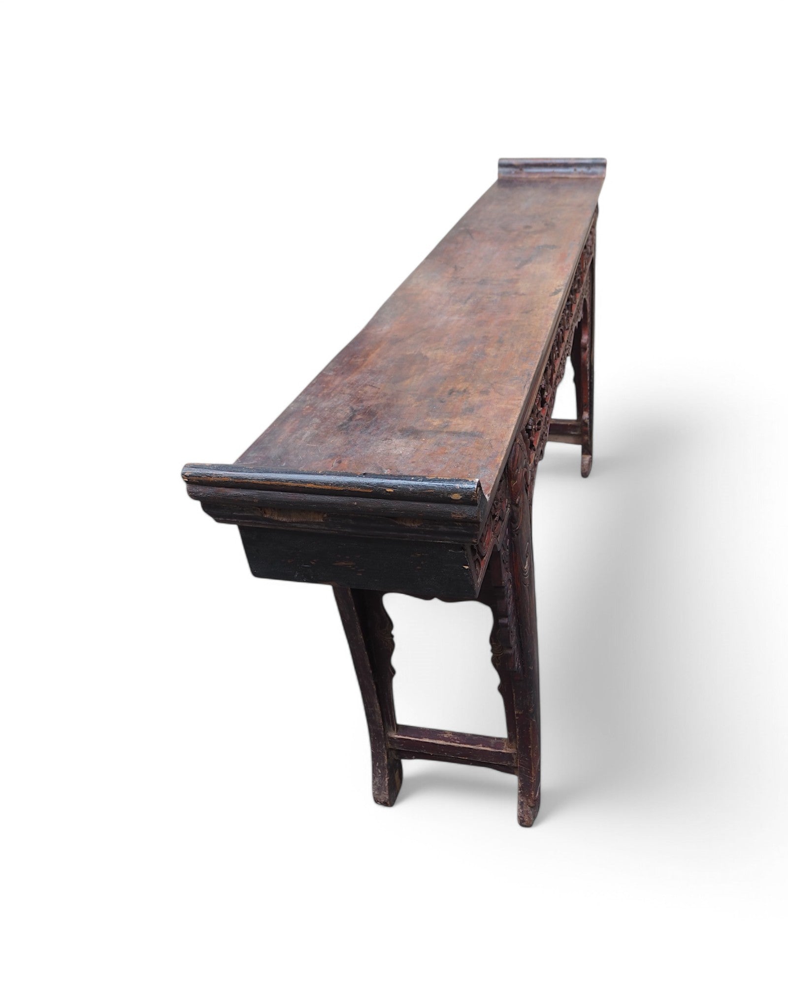 Fujian Red & Black Trim Emperor Mid Qing Ornate Console - Surround Living - 8