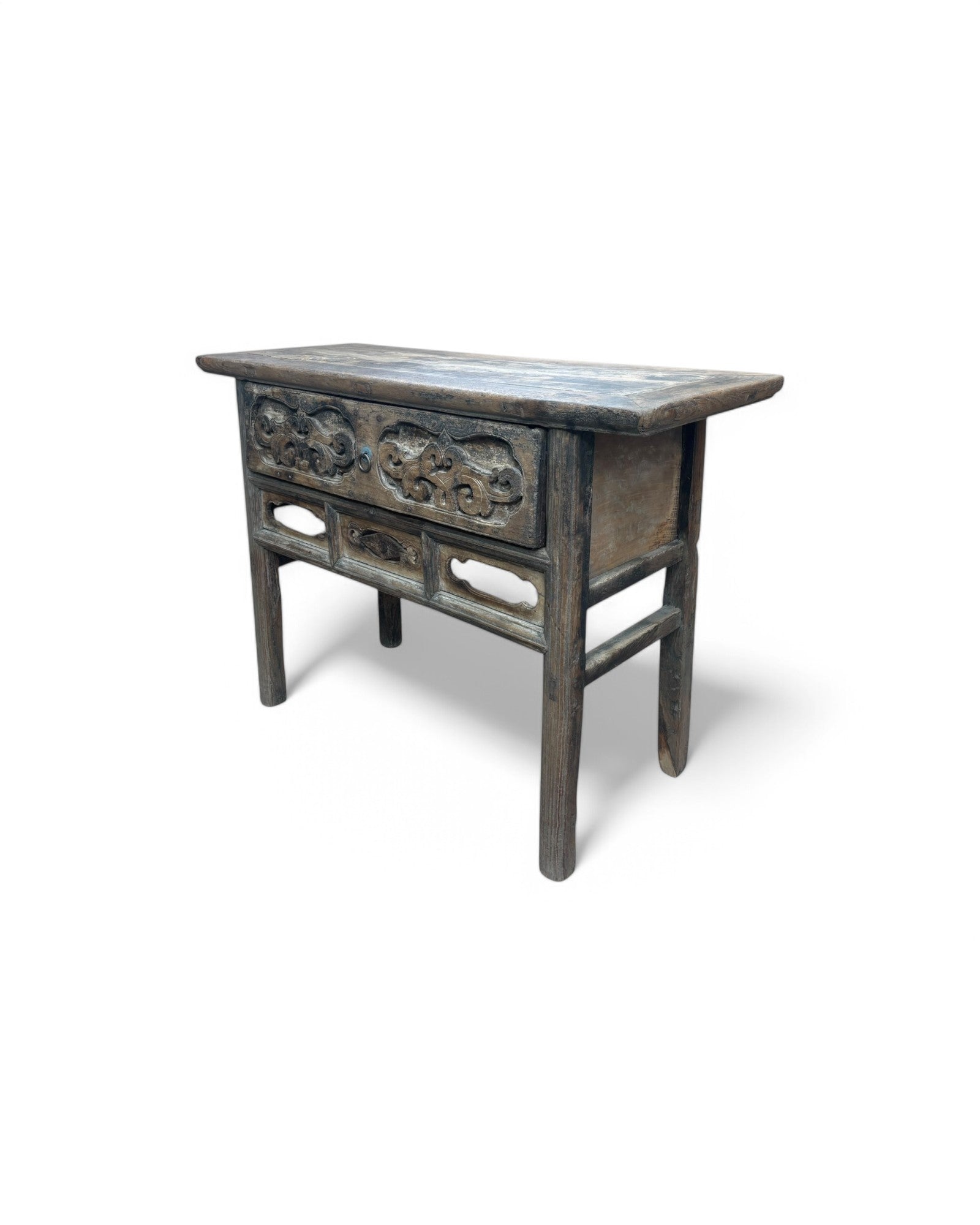 Antique Indo-Chinese Carved Teak Console