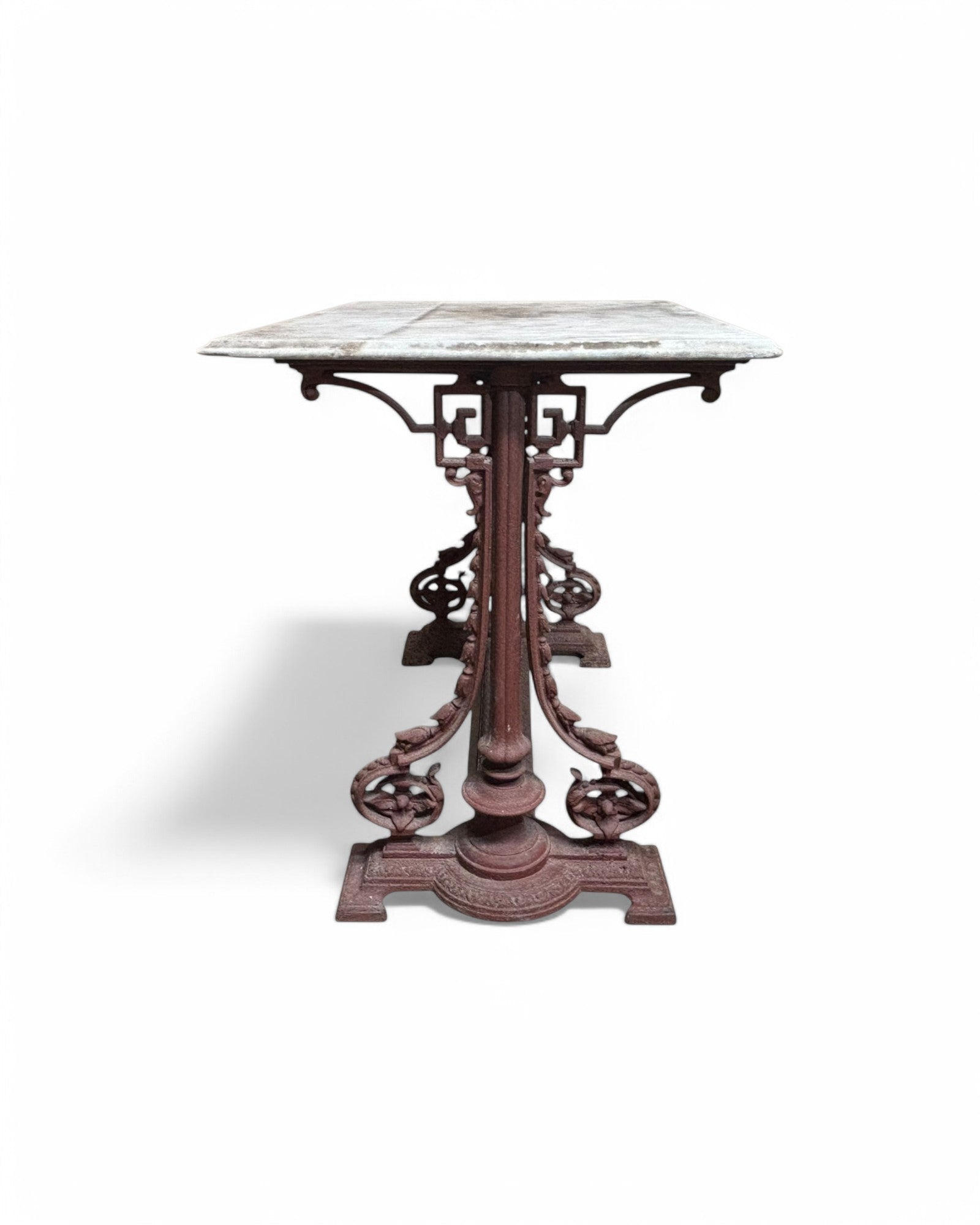 Anglo - Indian Outdoor Traditional Steel Table with Marble Top - Surround Living - 4