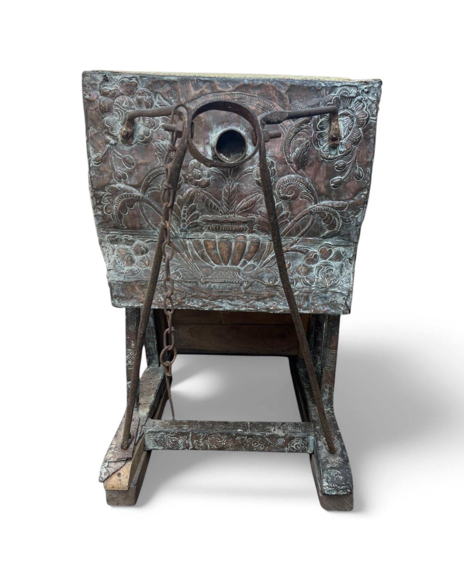 Indian Elephant Chair Bronze Palanquen with Lion Embellishments