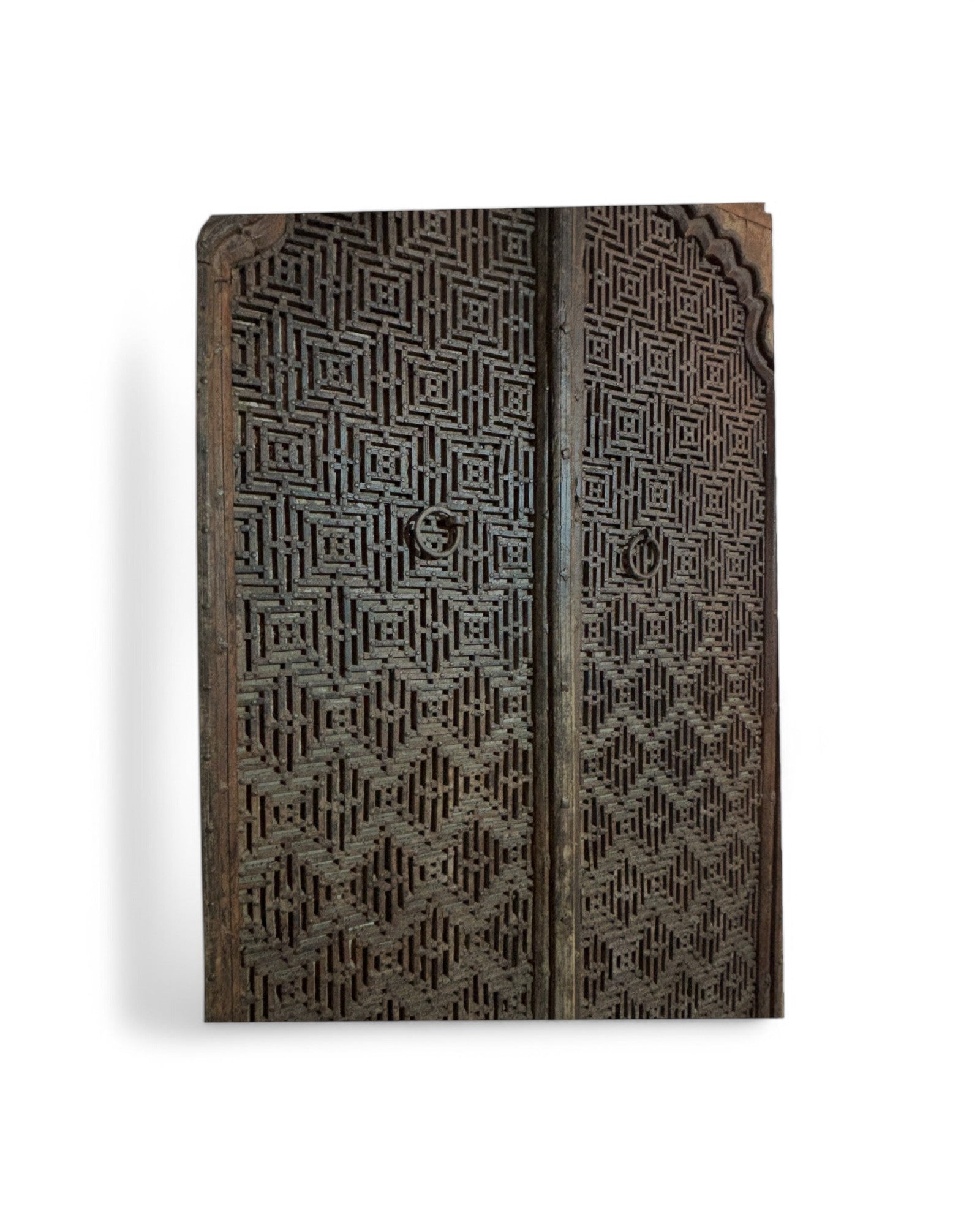 Rajasthani Teak & Steel Embellished Antique Temple Door