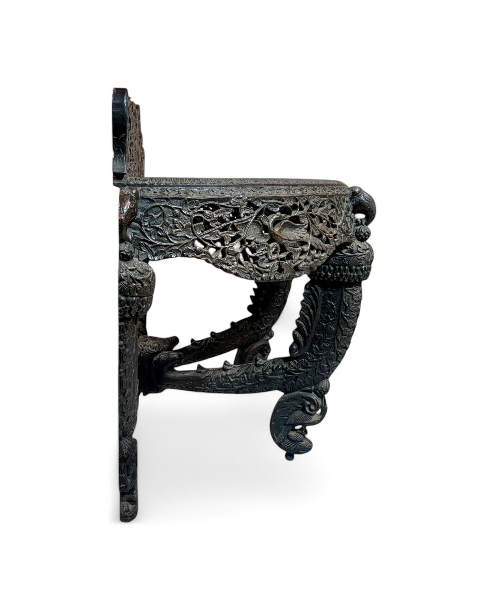 Anglo - Indian Carved Rosewood Console Table - Surround Living - 7