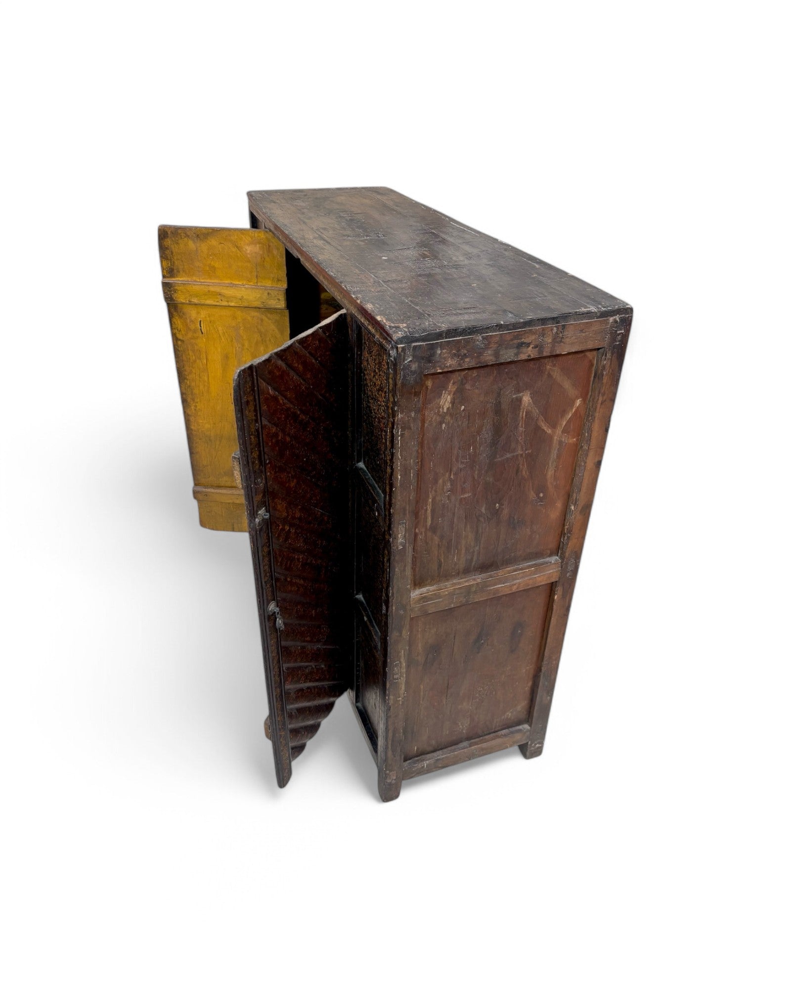 Tibetan Autumn Forest Brush Textured Antique Buffet