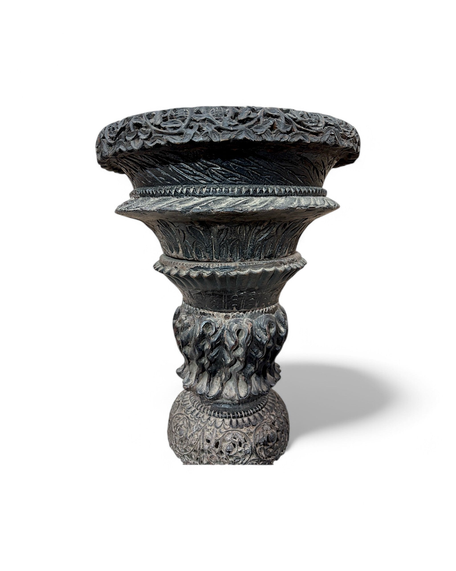 Anglo-Indian Craved Blackwood Planter Stand