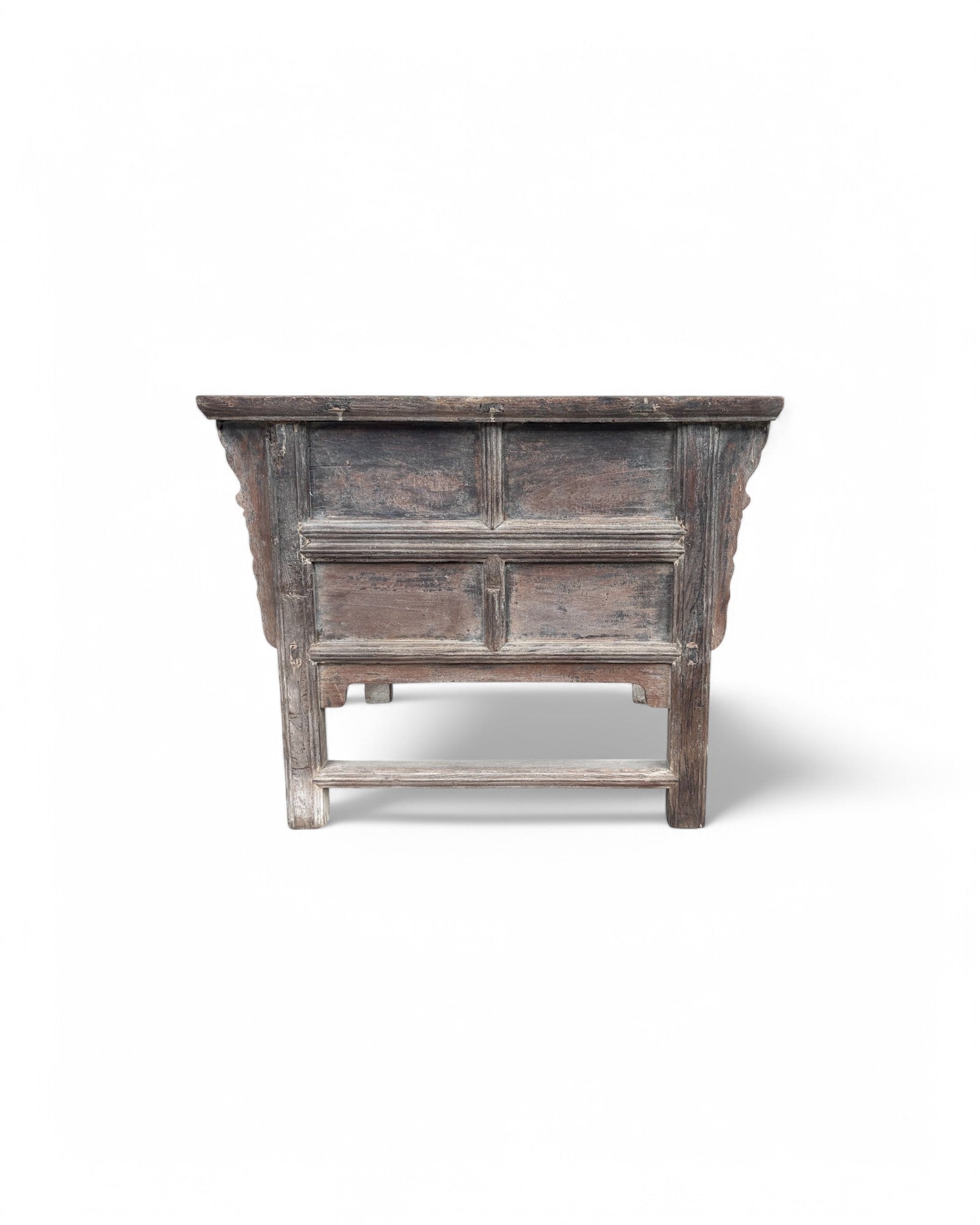 Antique Shanxi Carved Rustic Elm Temple Sideboard