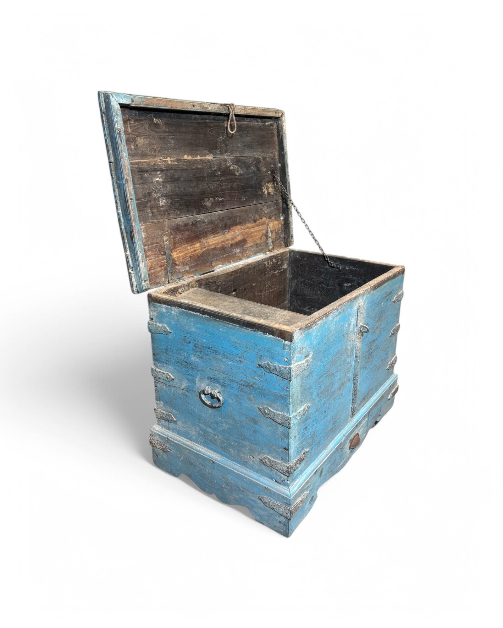 1940 Baby Blue Wooden Goa Storage Chest