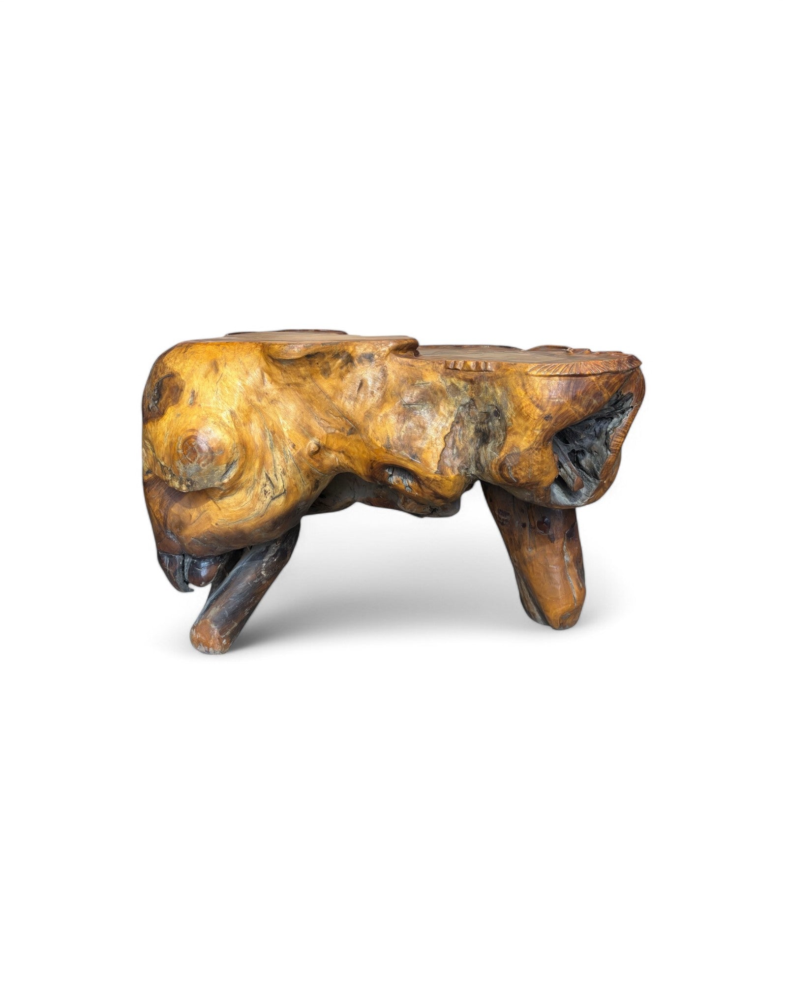 Natural Wood Carved Zhang Tea Table Station