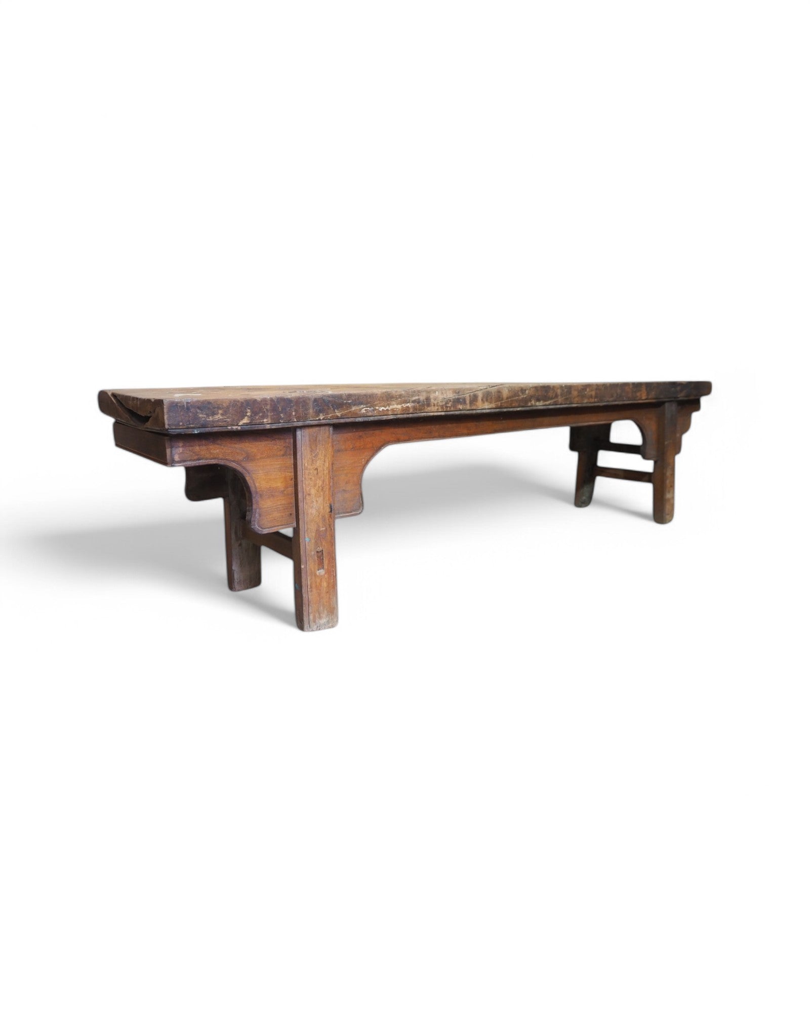 Qing Antique ChunDeng Elm Wood Long Bench