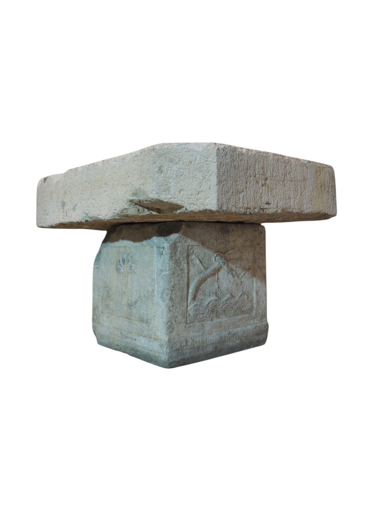 1750s Limestone Rectangular Shanxi Brutalist Cube Table