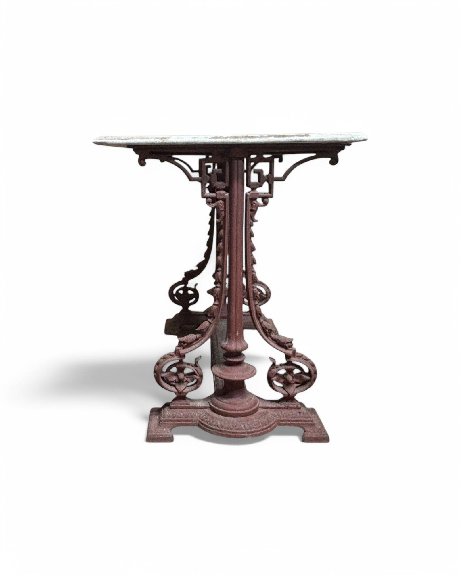 Anglo - Indian Outdoor Traditional Steel Table with Marble Top - Surround Living - 5