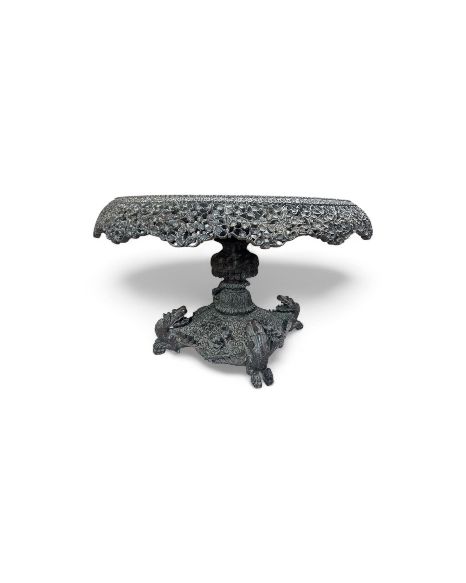 Anglo-Indian Carved Blackwood Centre Table