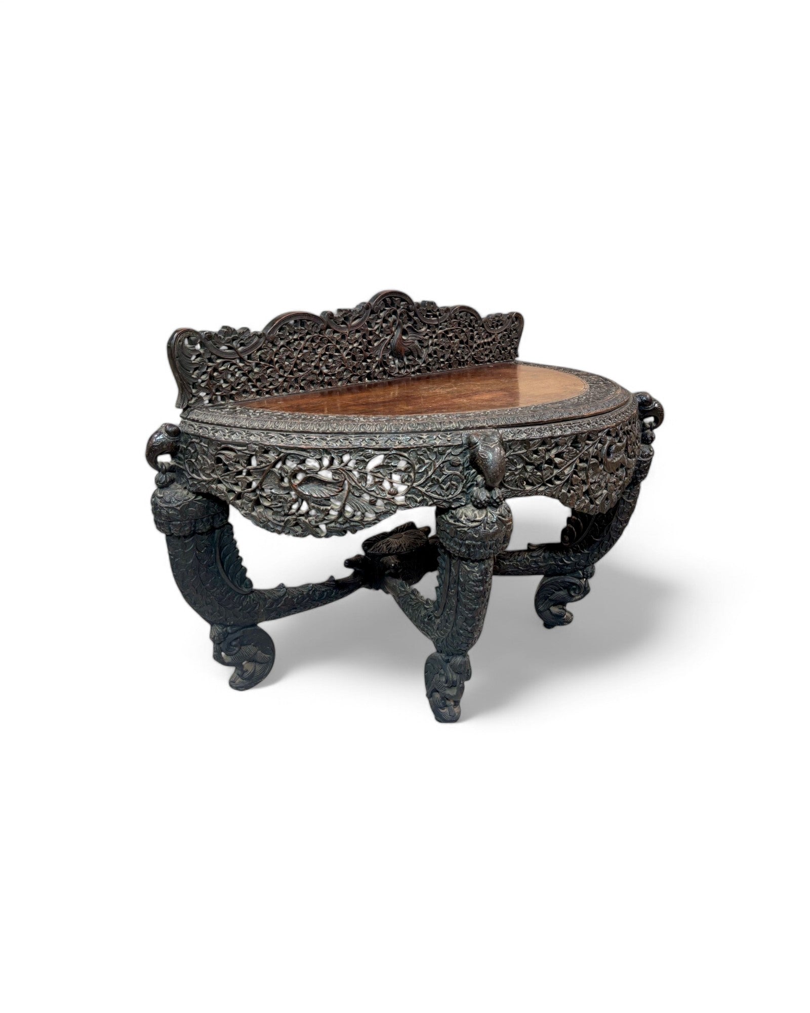 Anglo - Indian Carved Rosewood Console Table - Surround Living - 9
