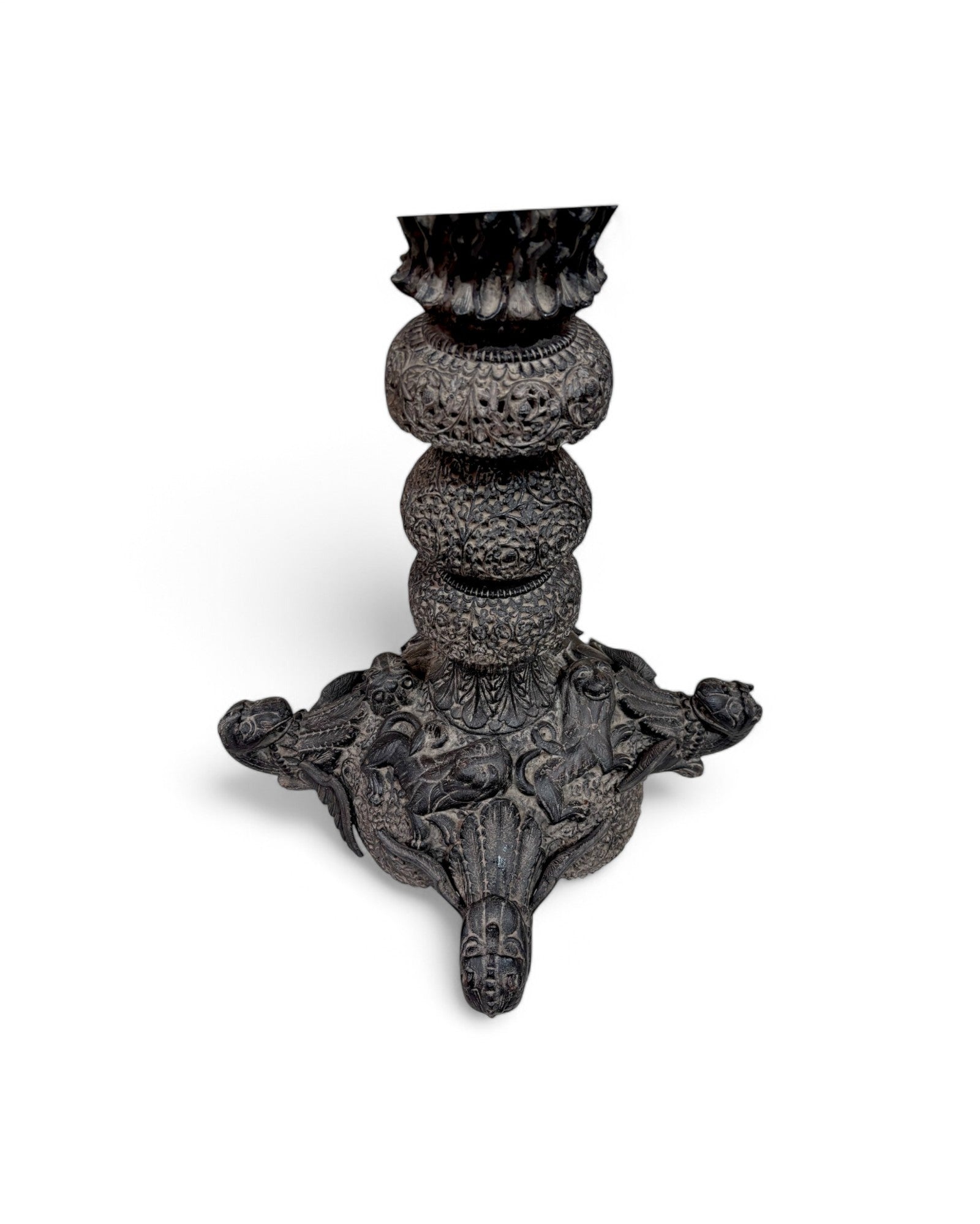 Anglo-Indian Craved Blackwood Planter Stand