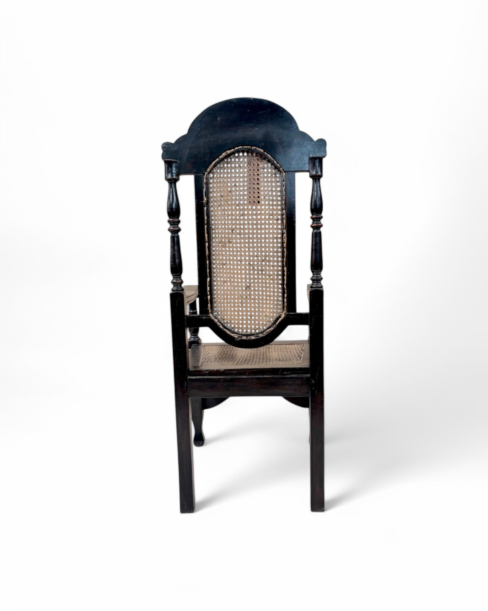 Grand Renaissance Hand Carved Oak & Caned Armchairs - Set of 6