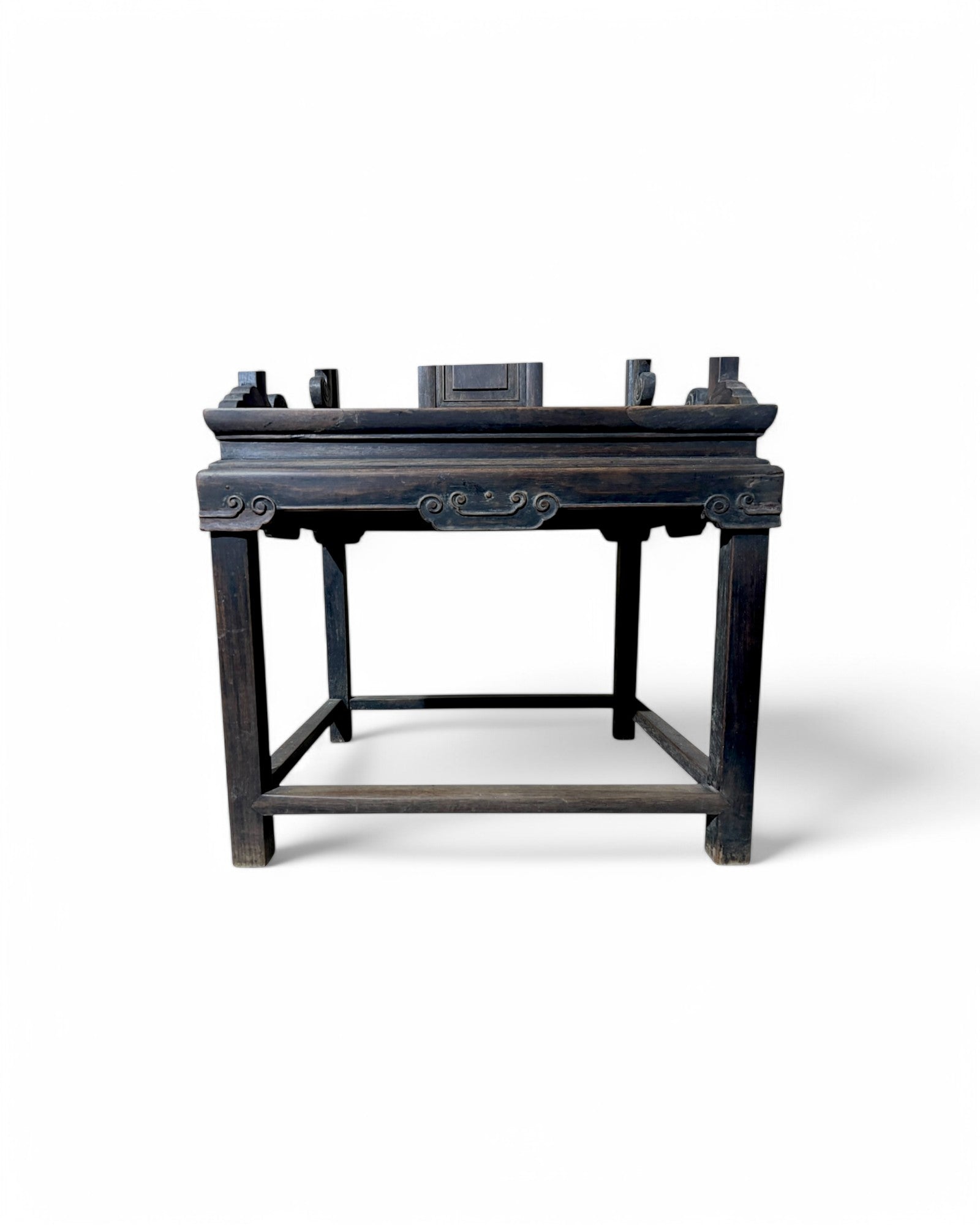 19th Century Rosewood Oriental Curved Chinese Armchairs - Set of 2