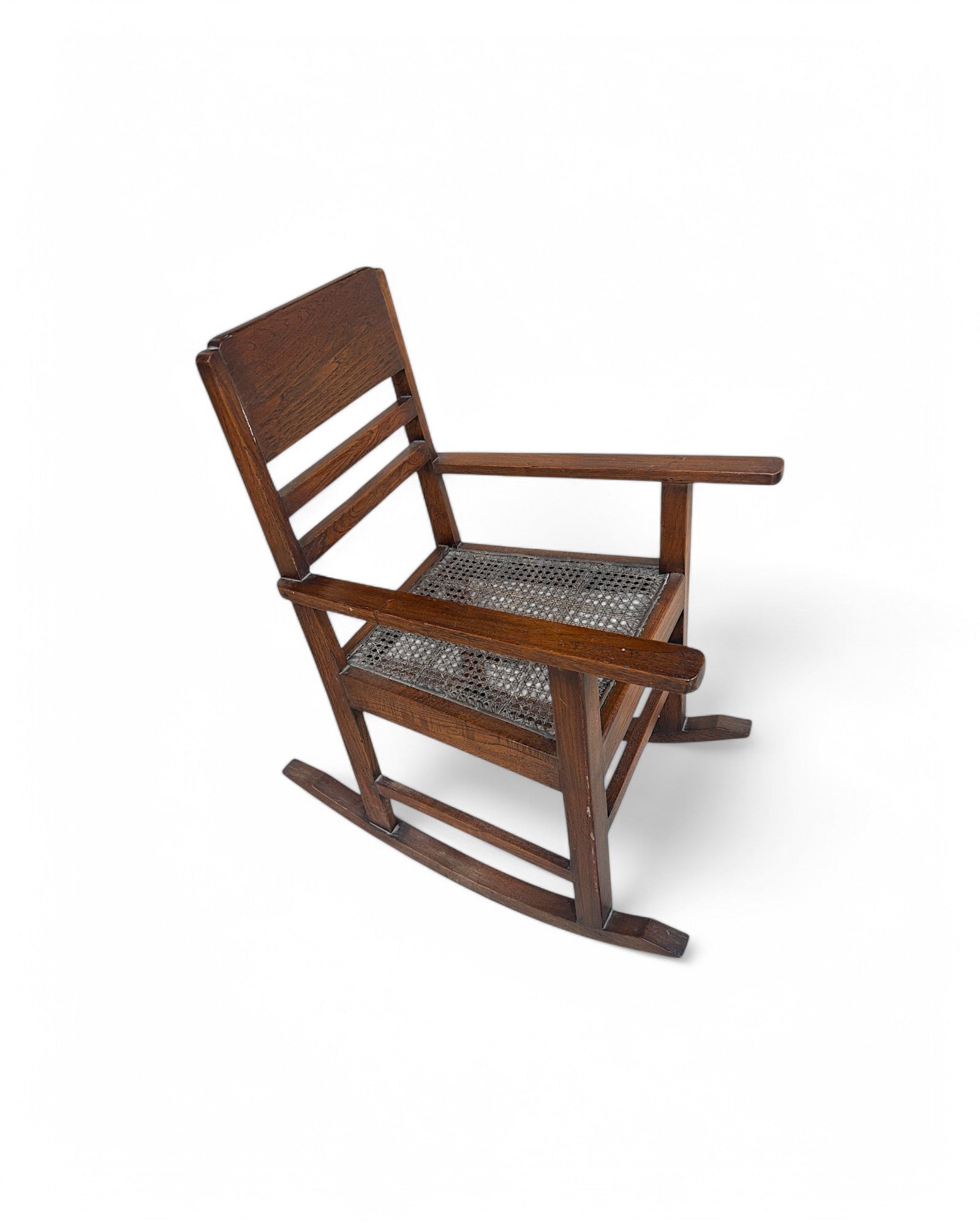 Teak Caned Burmese Rocking Chair