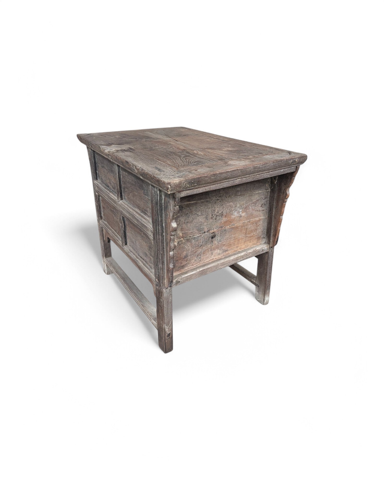 Antique Shanxi Carved Rustic Elm Temple Sideboard