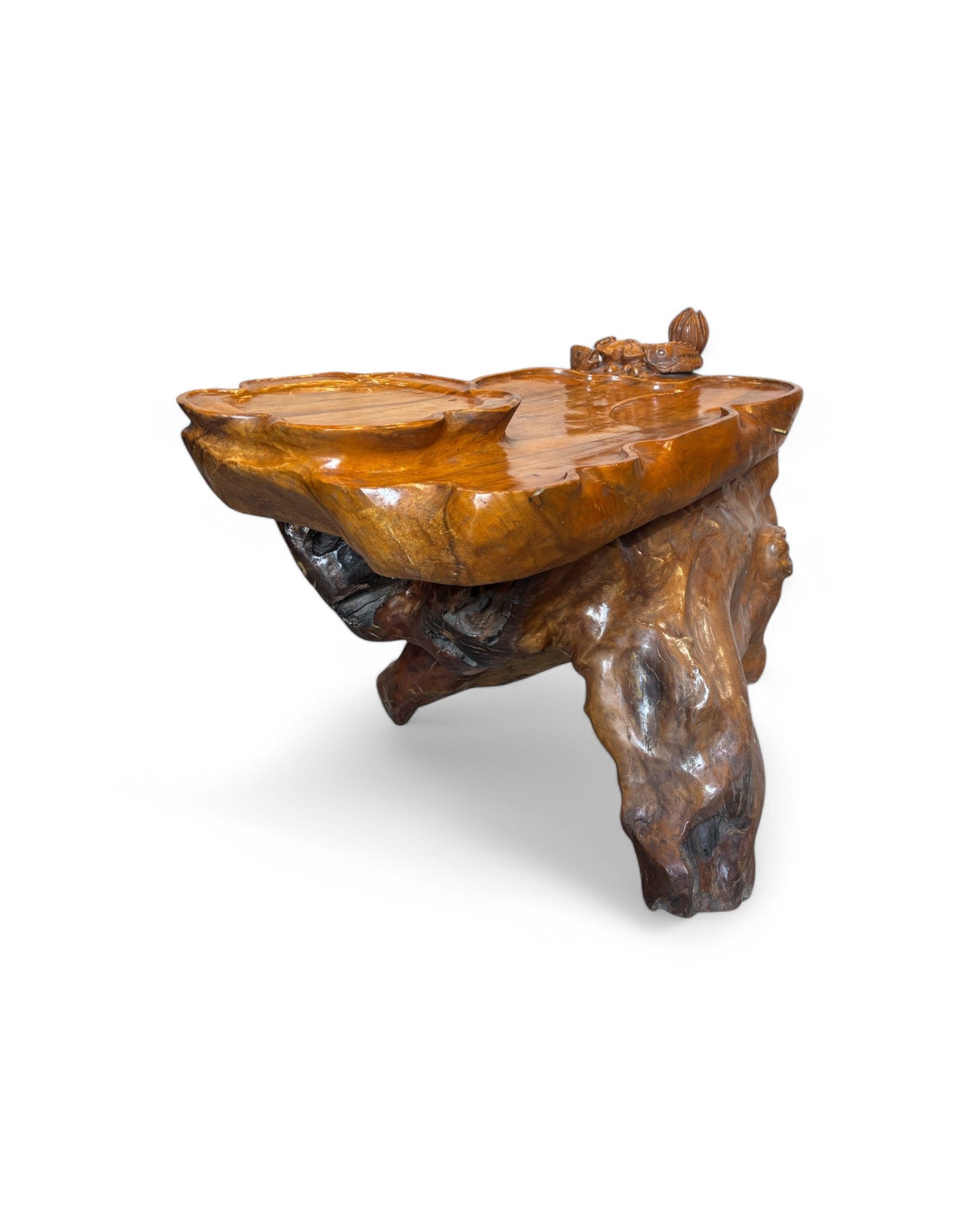 Lotus & Koy Carved Zhang Tea Table Station - Surround Living - 6