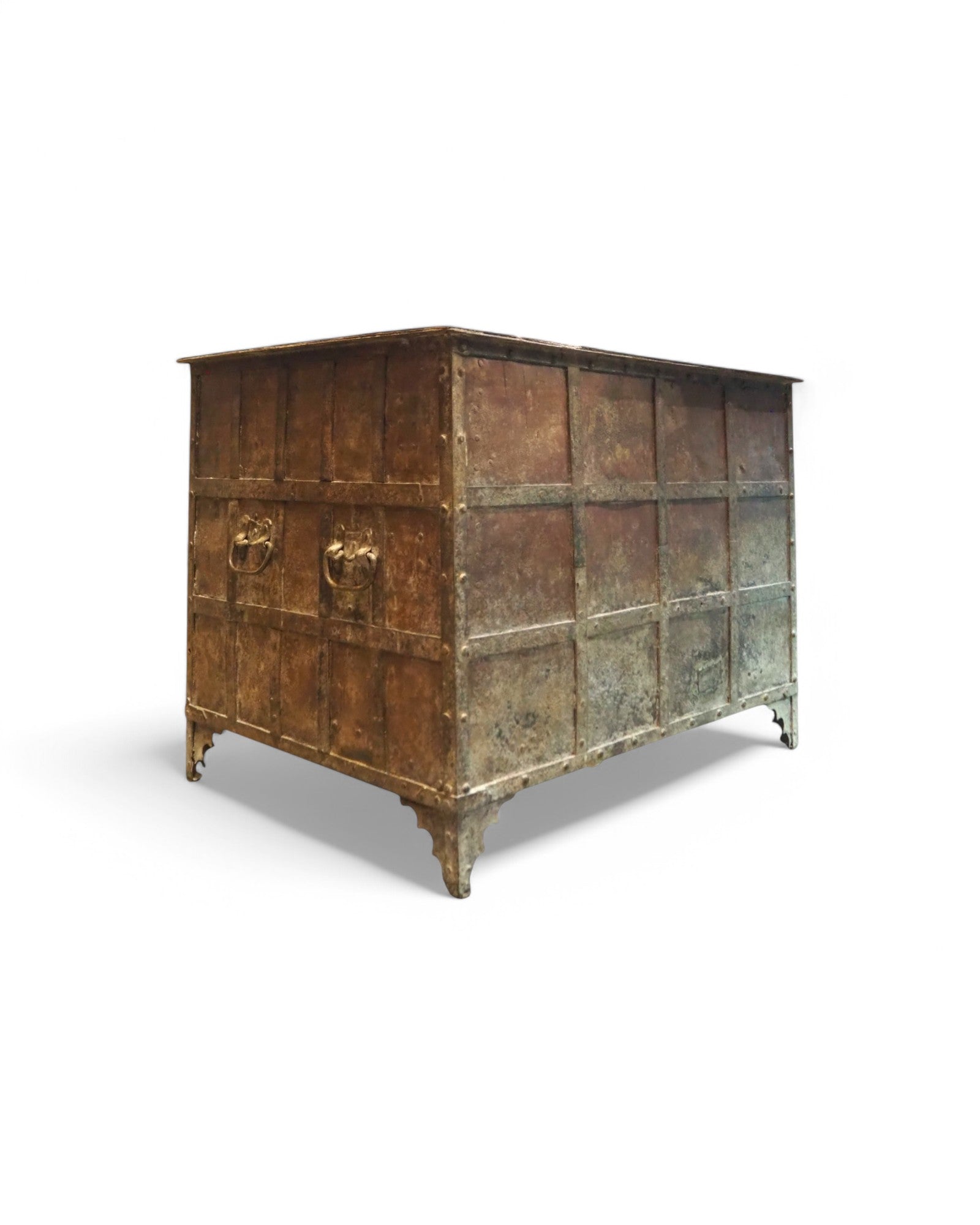 Gujarat Iron Plated Pitara Storage Chest 1980s