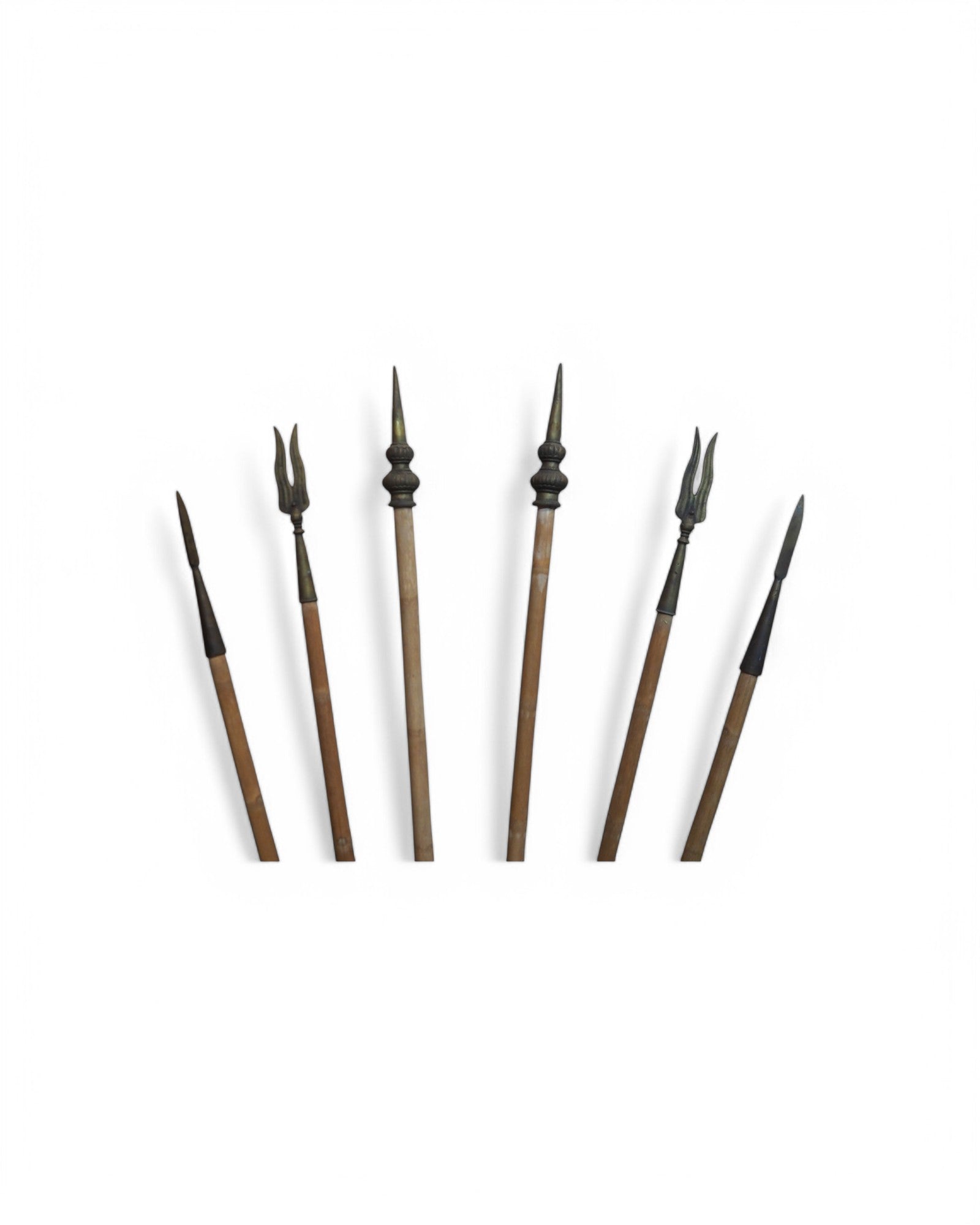 Indian War Spears with Fan Ornate Stand - Set of 6