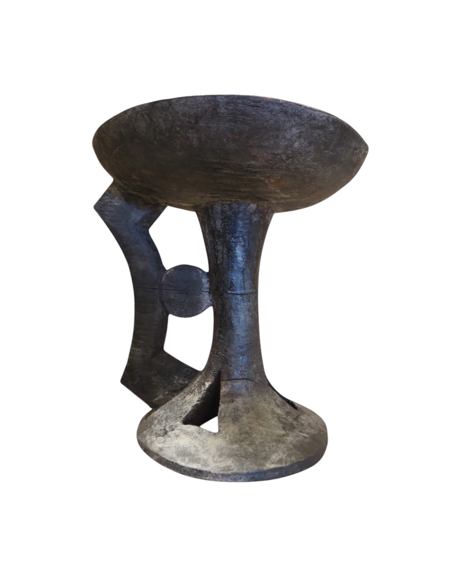 Nagaland Wooden XXL Pedestal Fruit Plate 1920s