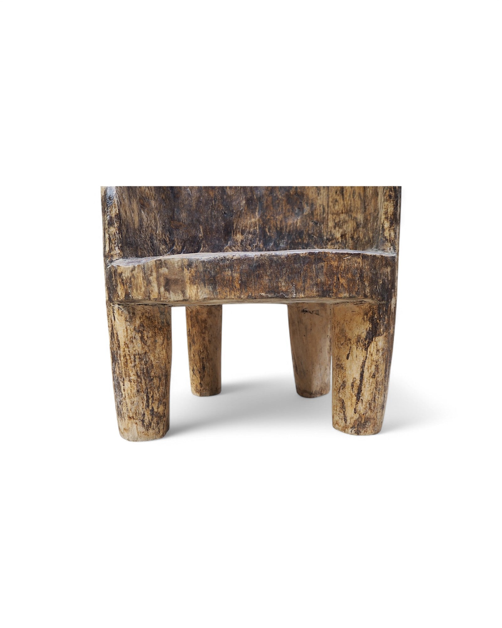 1900s Tribal Hand Carved Low Ornate Chair