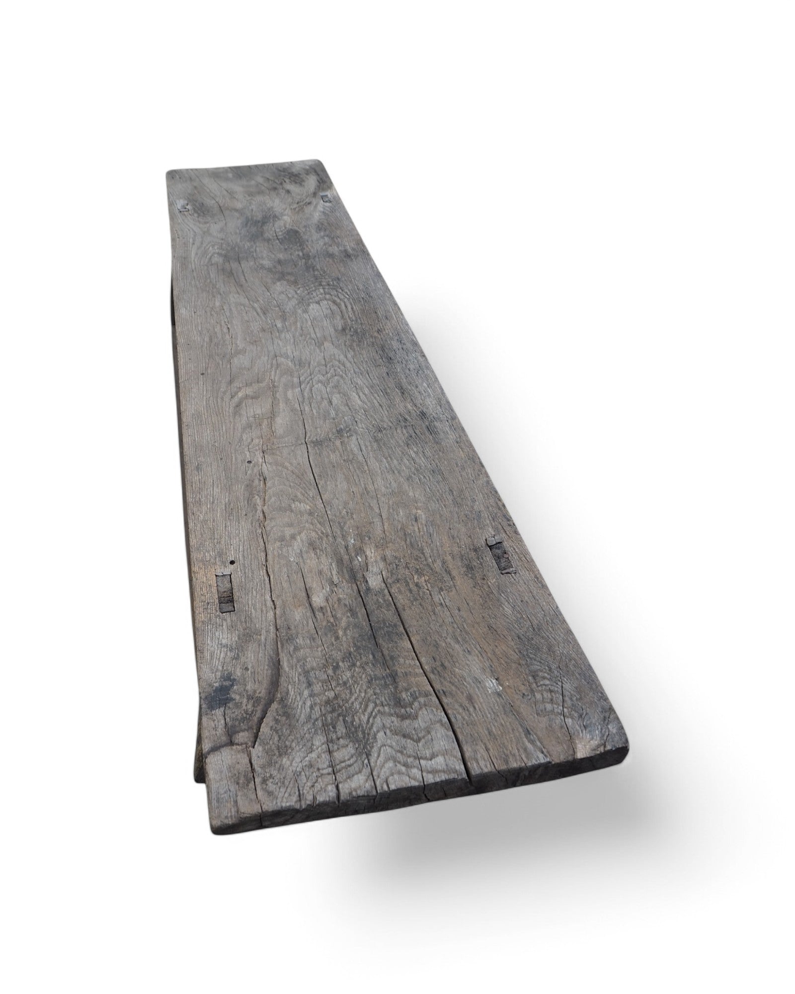 Distressed Long Wooden Plank Bench 1920s