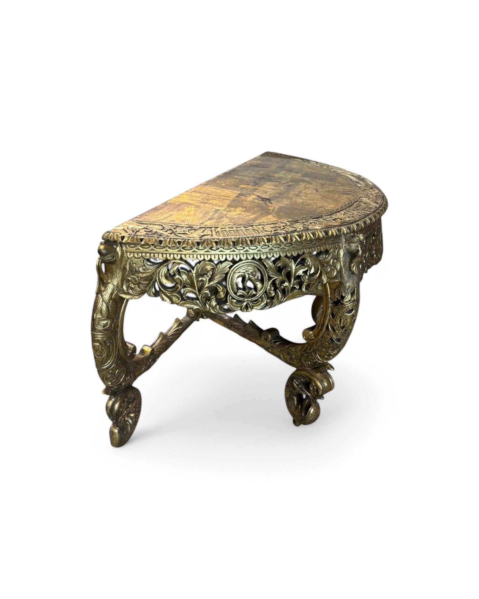 Golden Leaf Royal Regency Carved Teak Console