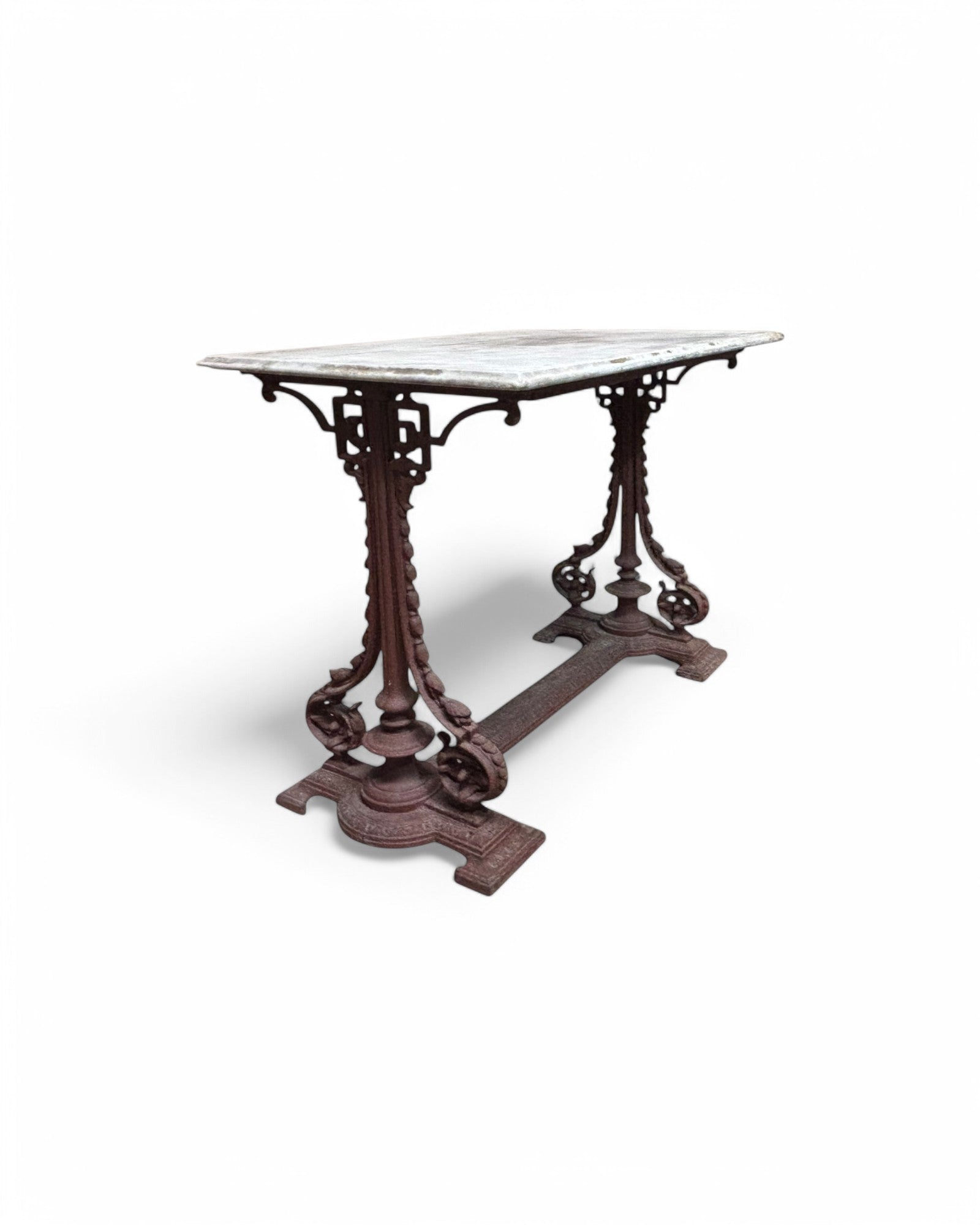 Anglo - Indian Outdoor Traditional Steel Table with Marble Top - Surround Living - 6
