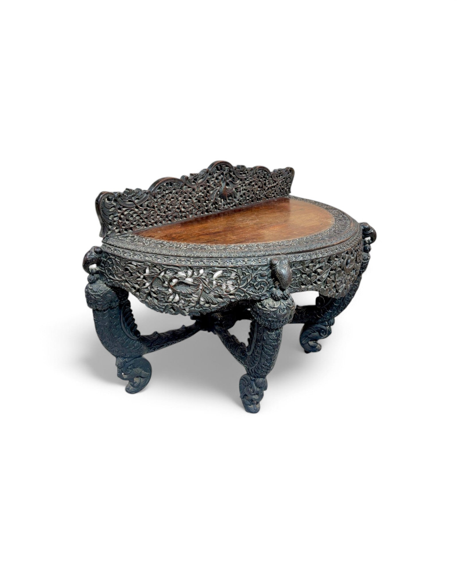 Anglo - Indian Carved Rosewood Console Table - Surround Living - 10