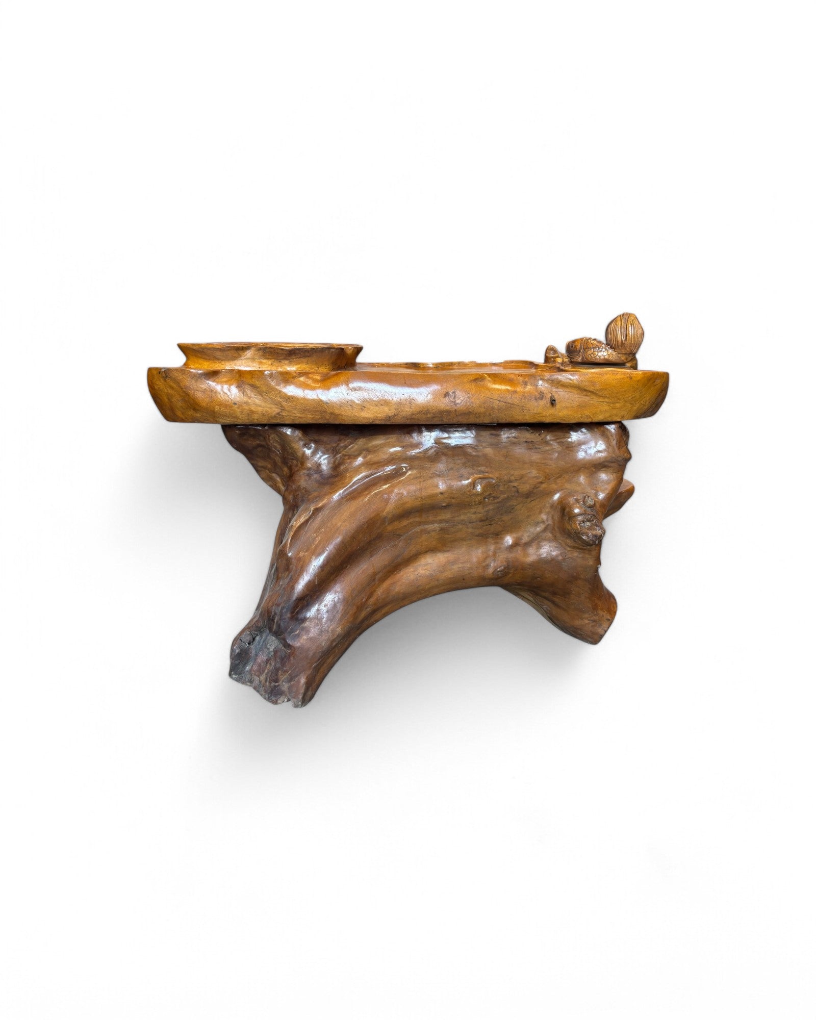 Lotus & Koy Carved Zhang Tea Table Station