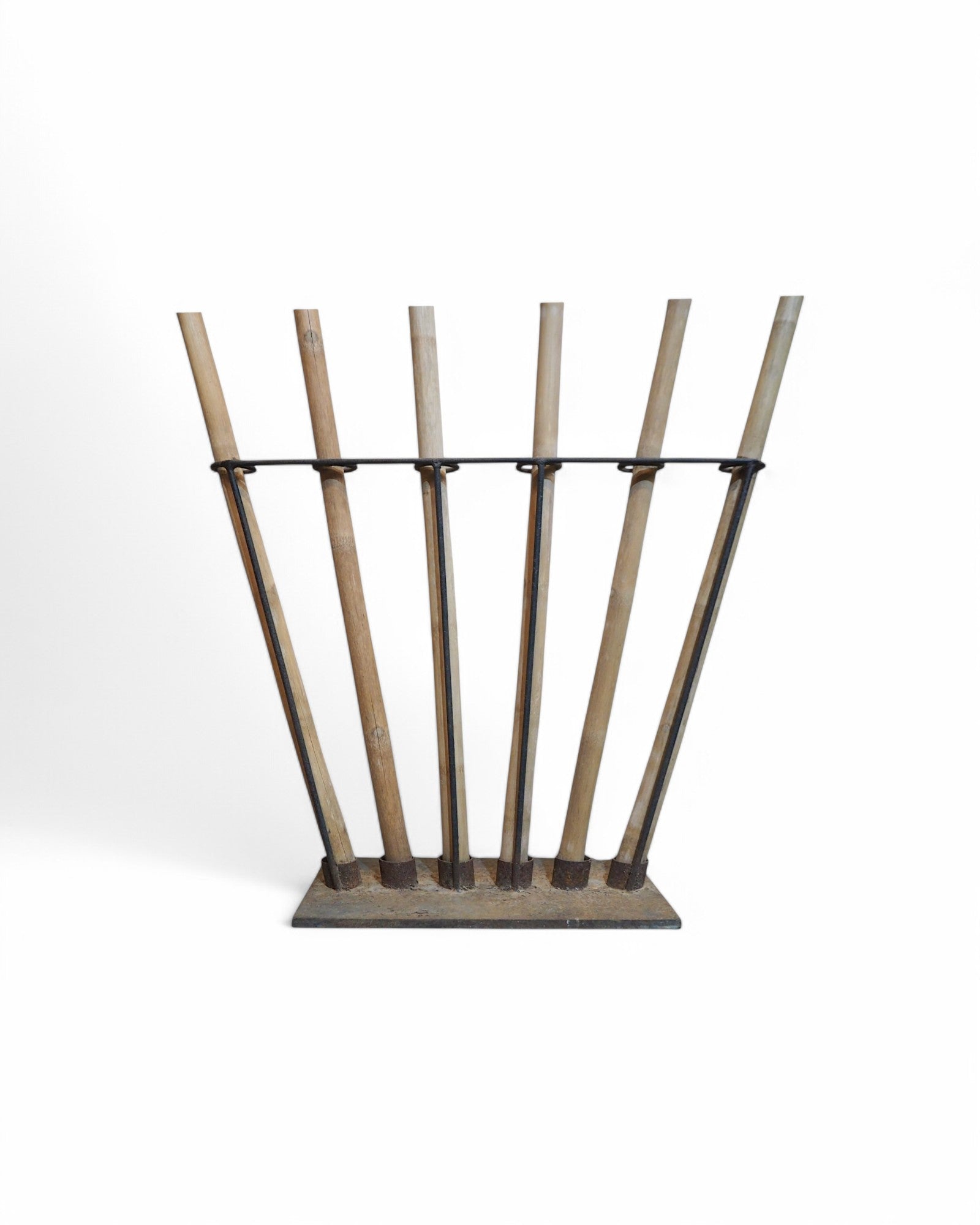 Indian War Spears with Fan Ornate Stand - Set of 6