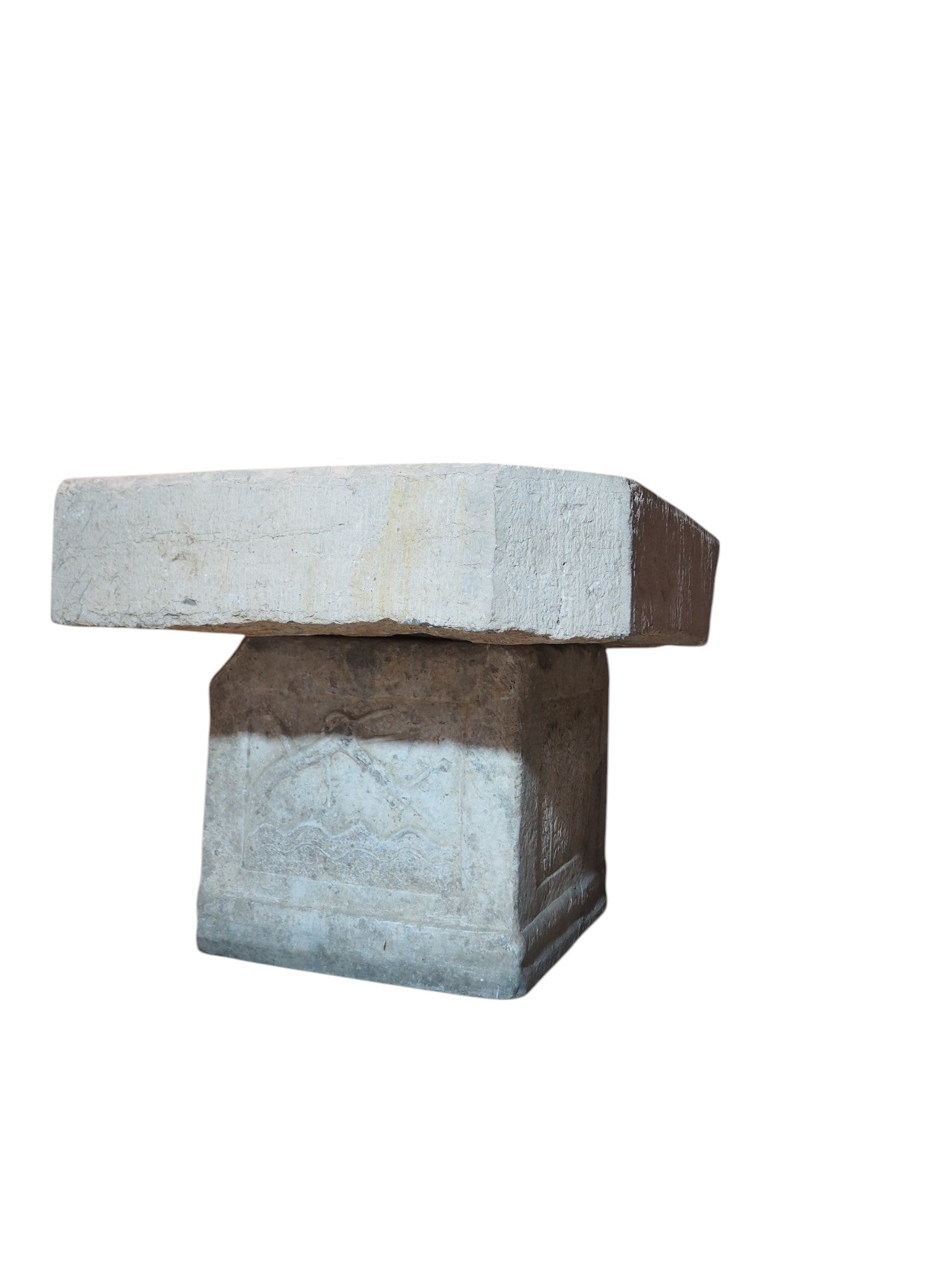 1750s Limestone Rectangular Shanxi Brutalist Cube Table