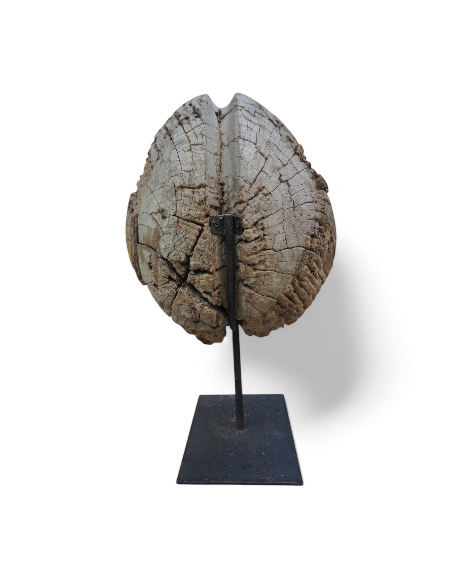 Indian Wooden Pulley Ball Ornament Feat. Yellow Paint 1950s - Surround Living - 8