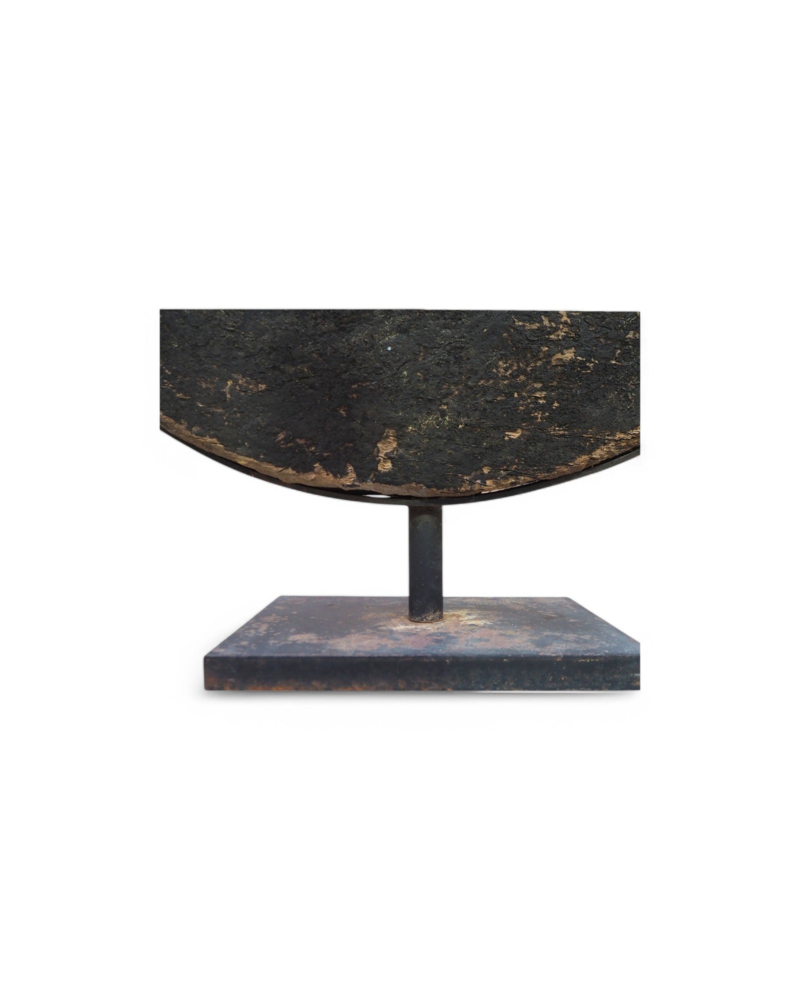 Indian Wooden Pulley Wheel Ornament Black Paint 1950s