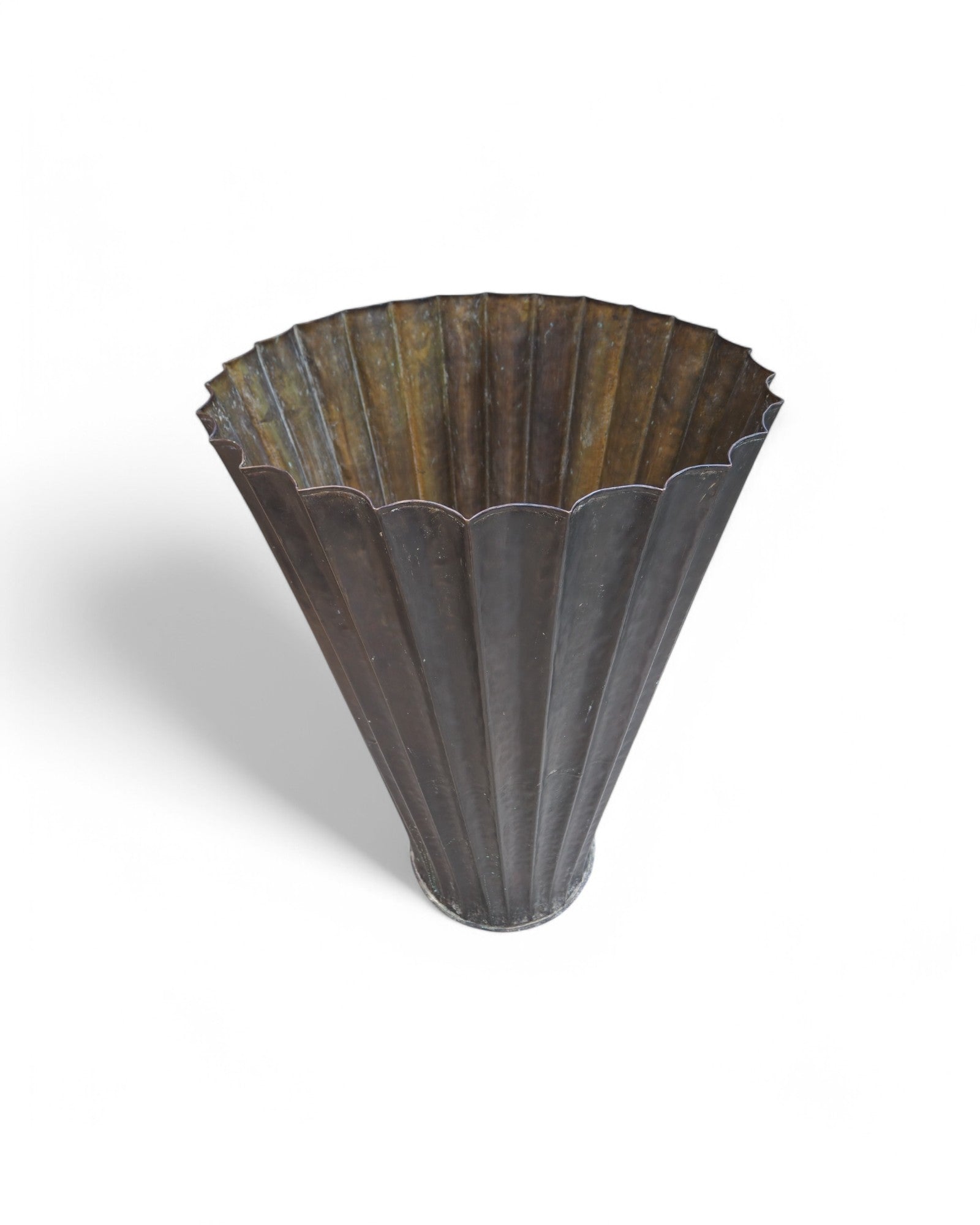 Gujarat Tall Brutalist Brass Cupcake Pot
