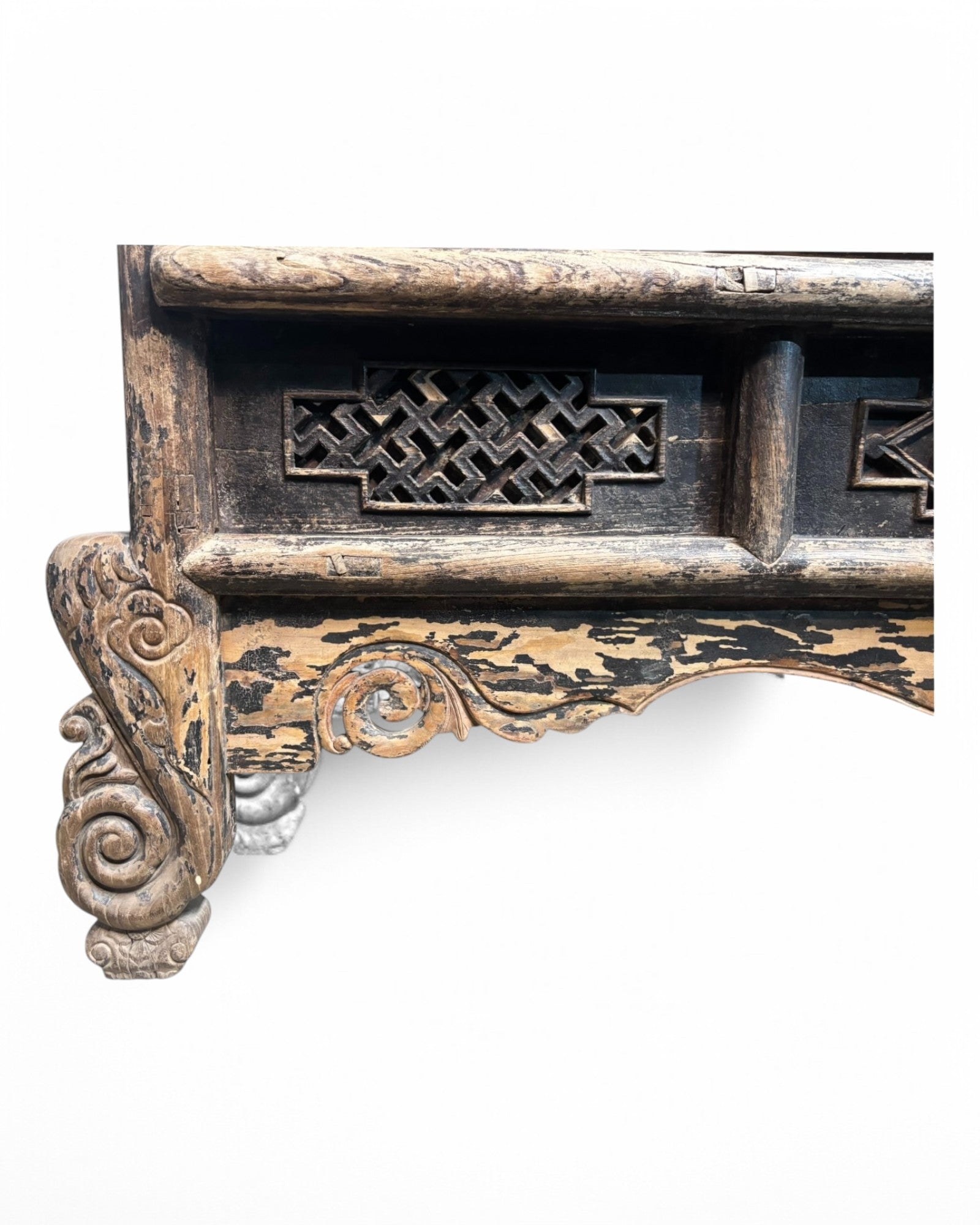 19th Century Antique Chinese Teak Folding Door Cabinet