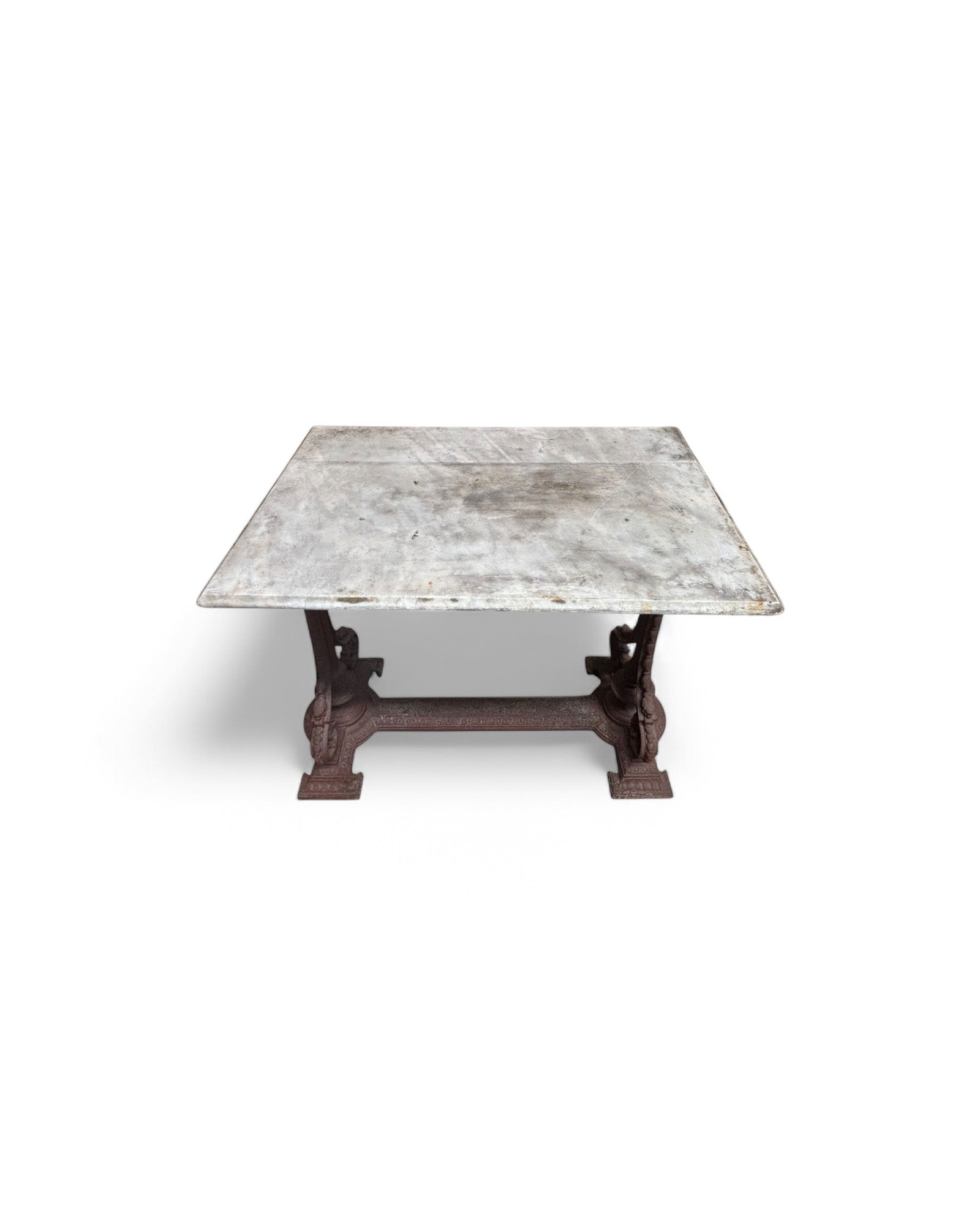 Anglo - Indian Outdoor Traditional Steel Table with Marble Top - Surround Living - 7