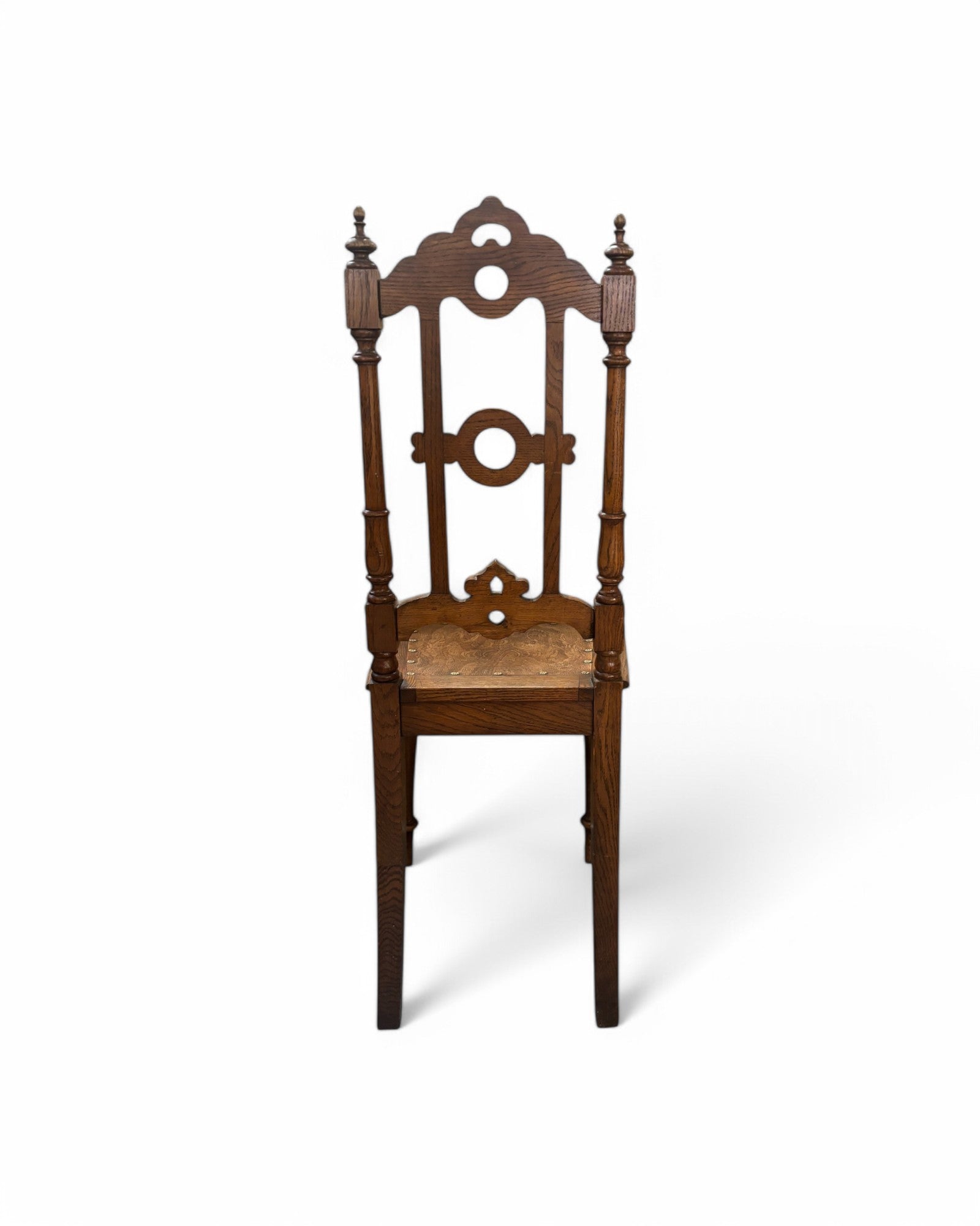 Antique Renaissance Carved Oak Cathedral Chairs - Set of 5
