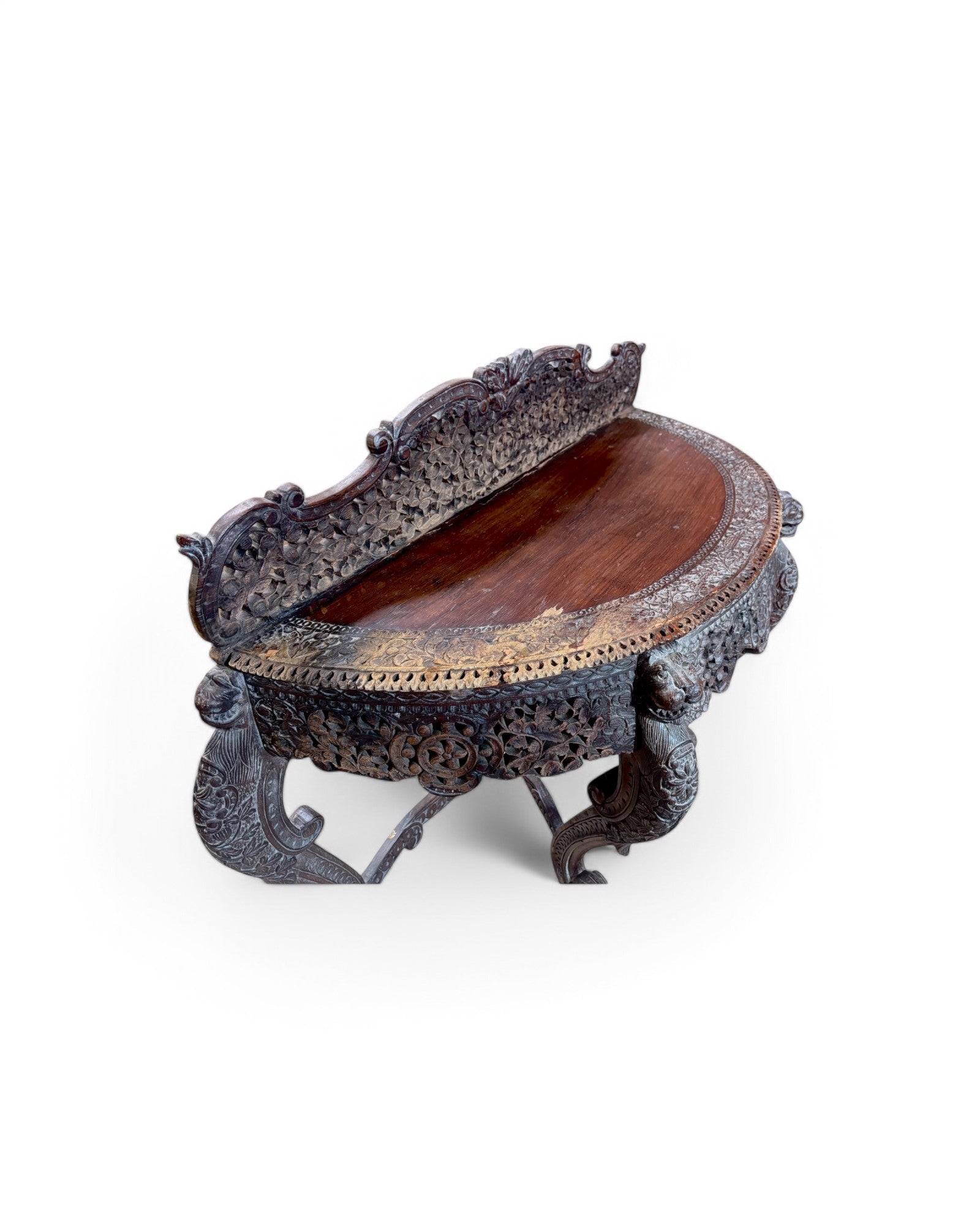 Royal Anglo-Indian Rosewood Ornate Hand Carved Console Table